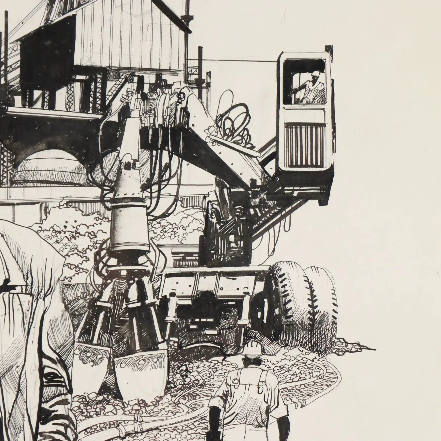 Contemporary Drawing Signed Sergio Toppi Mixed Tecnhique '900