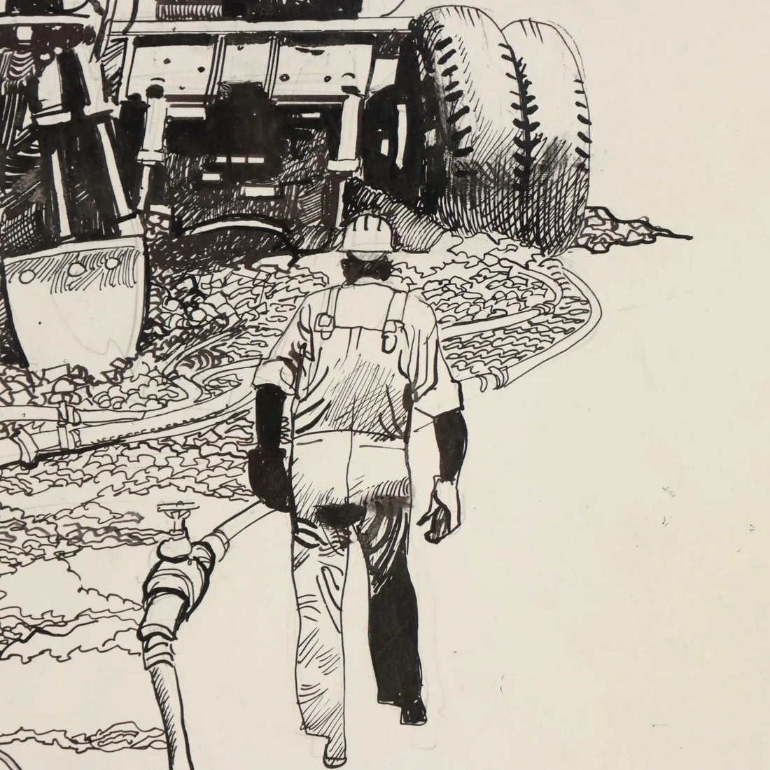 Contemporary Drawing Signed Sergio Toppi Mixed Tecnhique '900