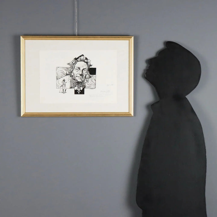 Contemporary Drawing Signed Sergio Toppi Mixed Technique XX Century