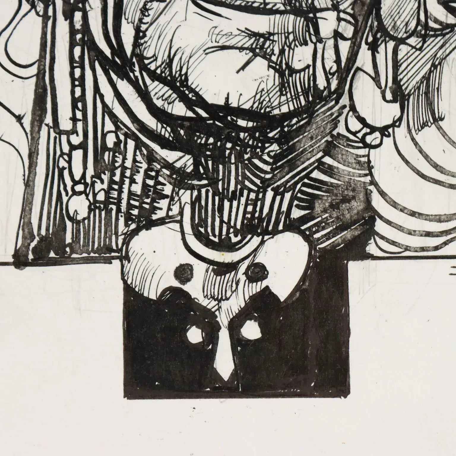 Contemporary Drawing Signed Sergio Toppi Mixed Technique XX Century