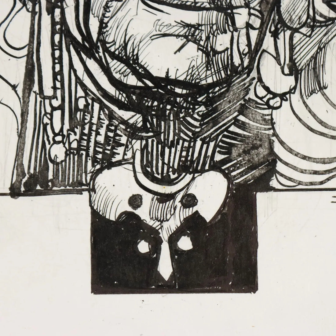 Contemporary Drawing Signed Sergio Toppi Mixed Technique XX Century