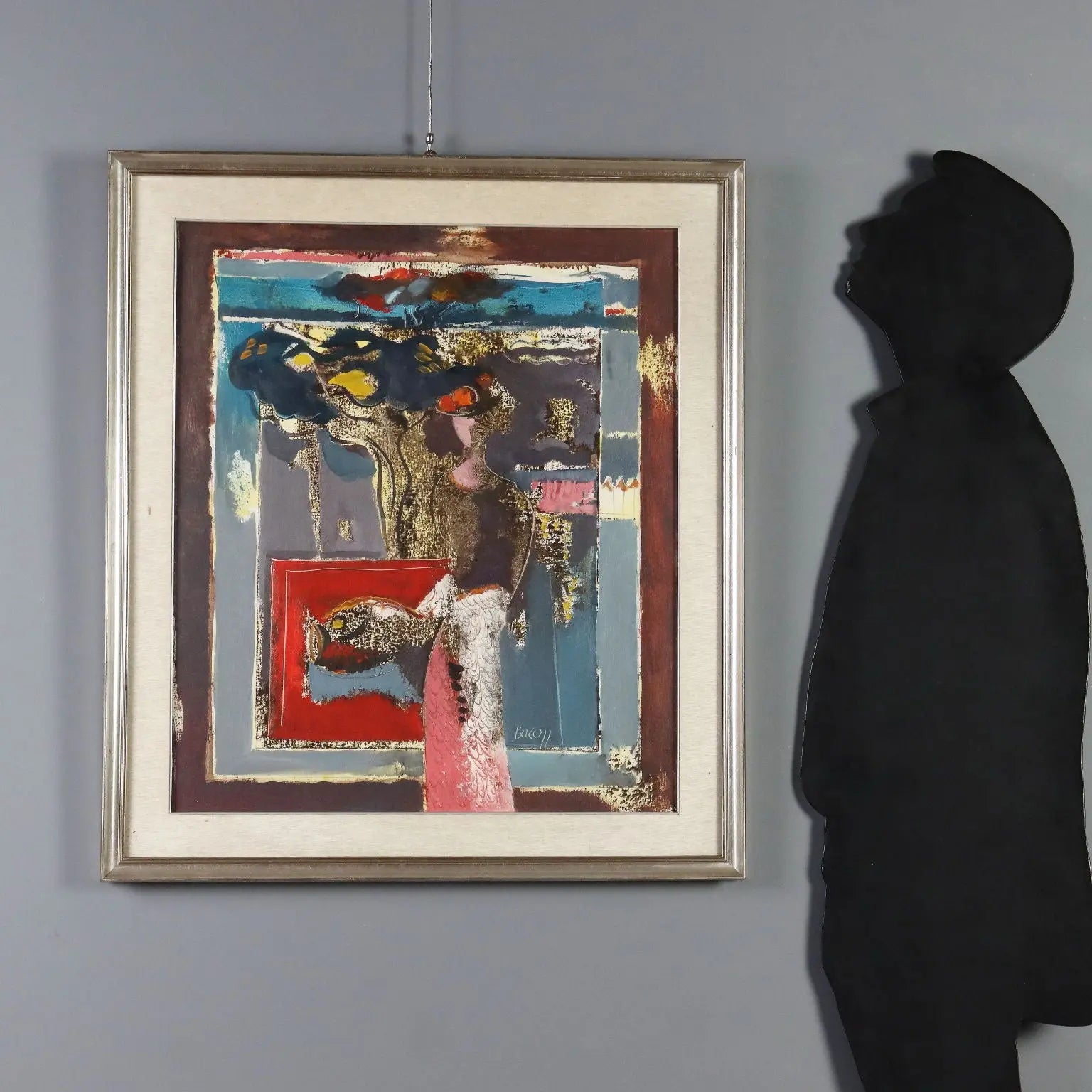 Contemporary Painting Signed Gelindo Baron Rosa Marina XX Century