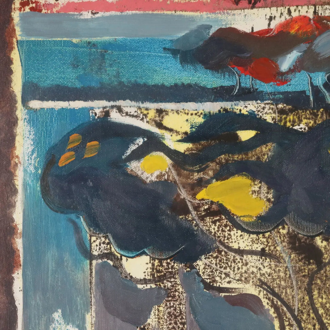 Contemporary Painting Signed Gelindo Baron Rosa Marina XX Century