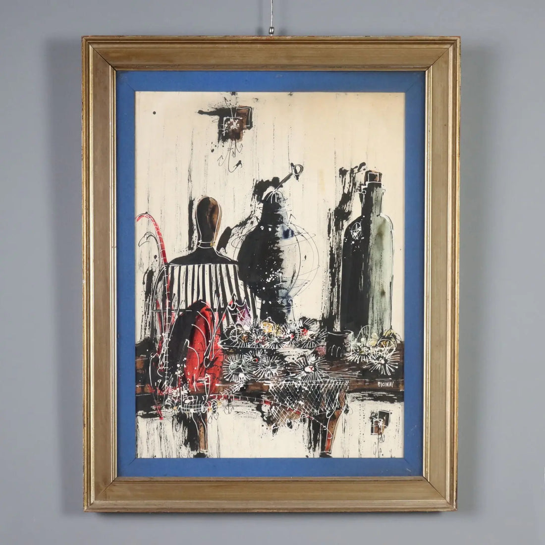 Contemporary Painting Signed Gennaro Picinni Still Life XX Century