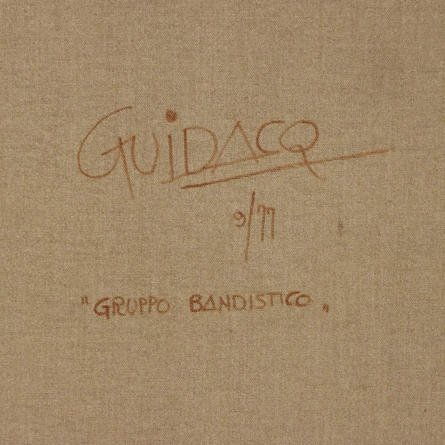 Modern Painting Signed Guido Acquaviva Oil on Canvas 1977
