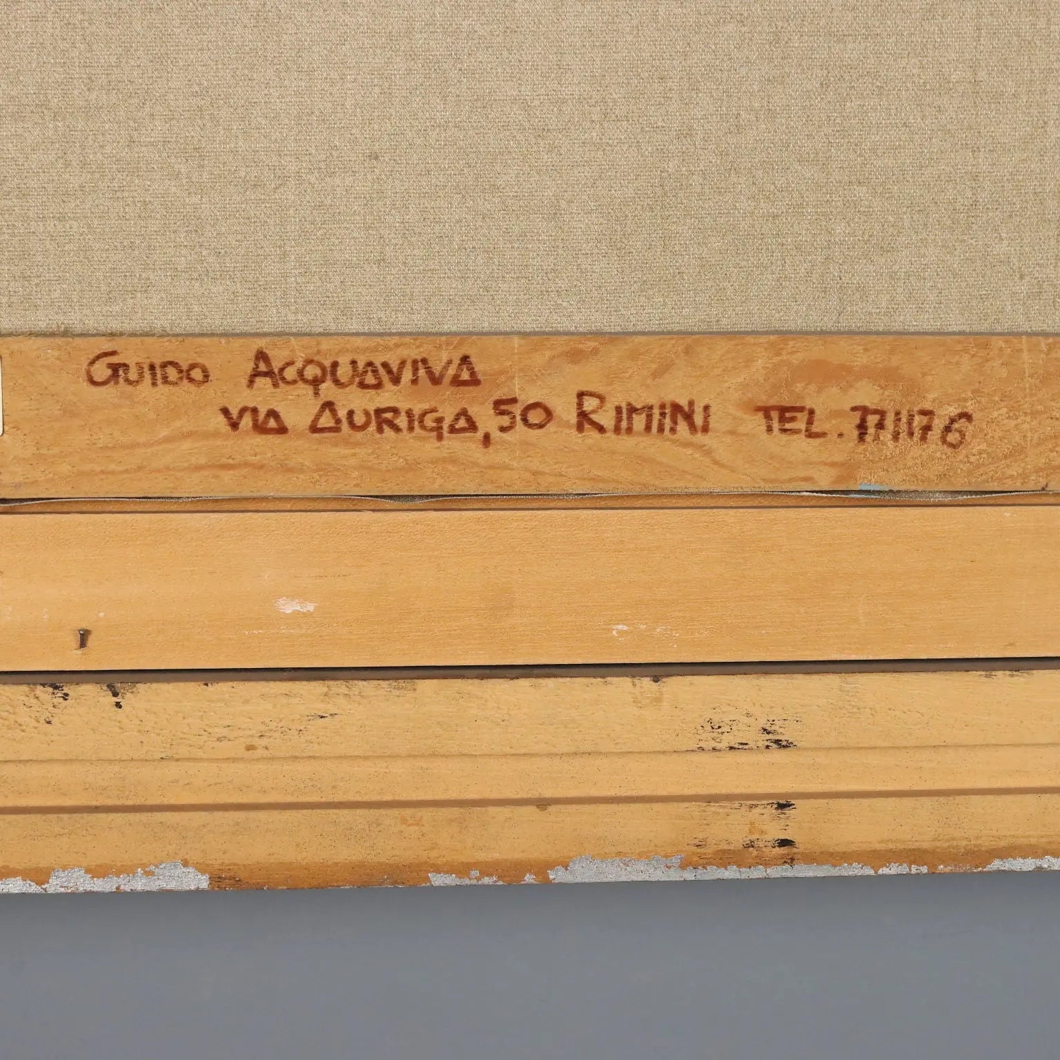 Modern Painting Signed Guido Acquaviva Oil on Canvas 1977