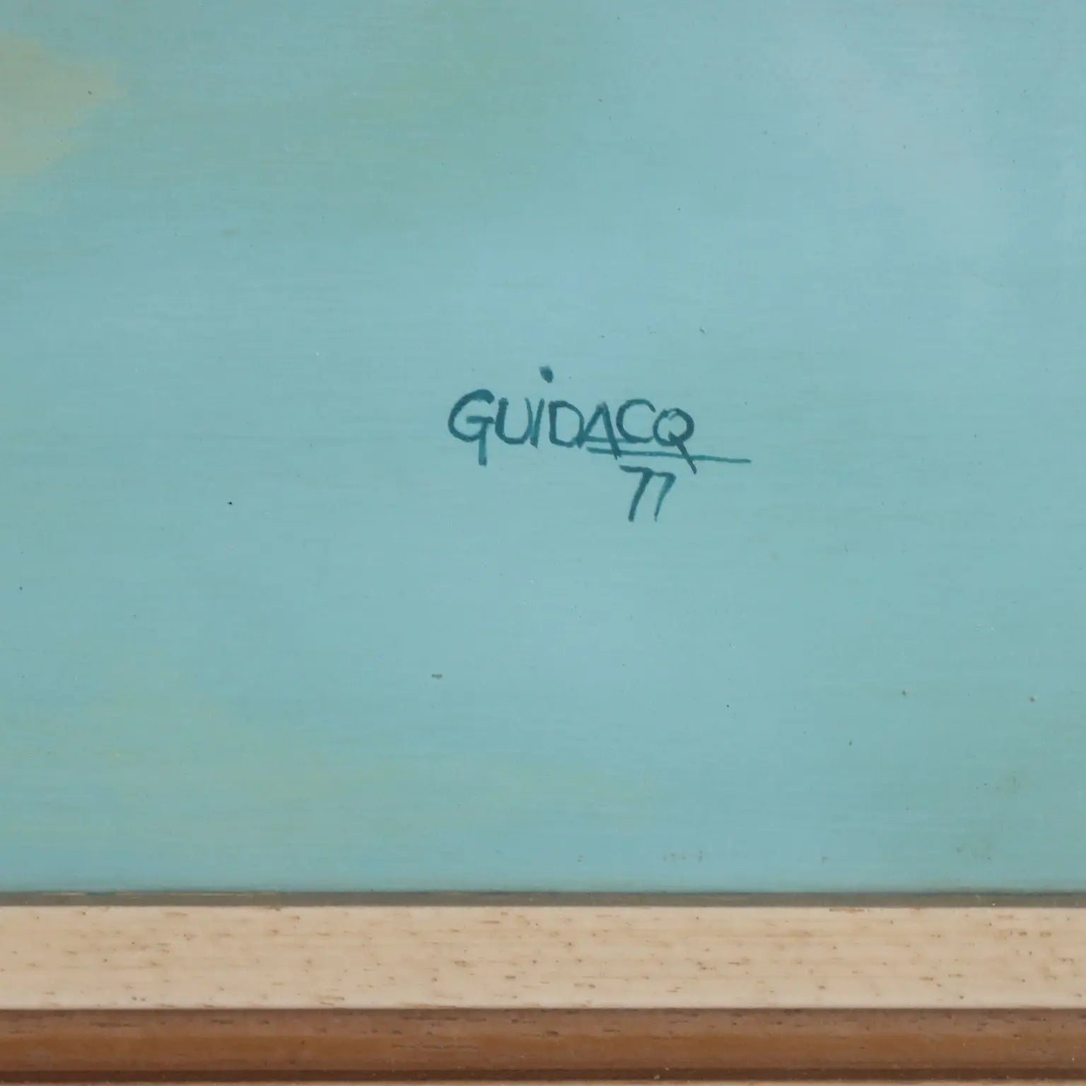 Modern Painting Signed Guido Acquaviva Oil on Canvas 1977