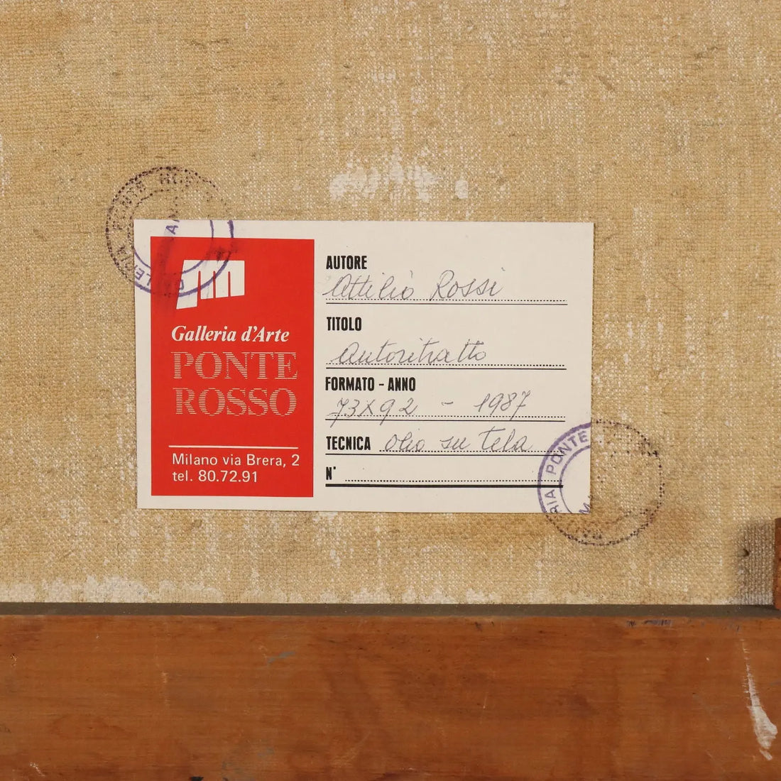 Contemporary Painting Signed Attilio Rossi Oil on Canvas 1987