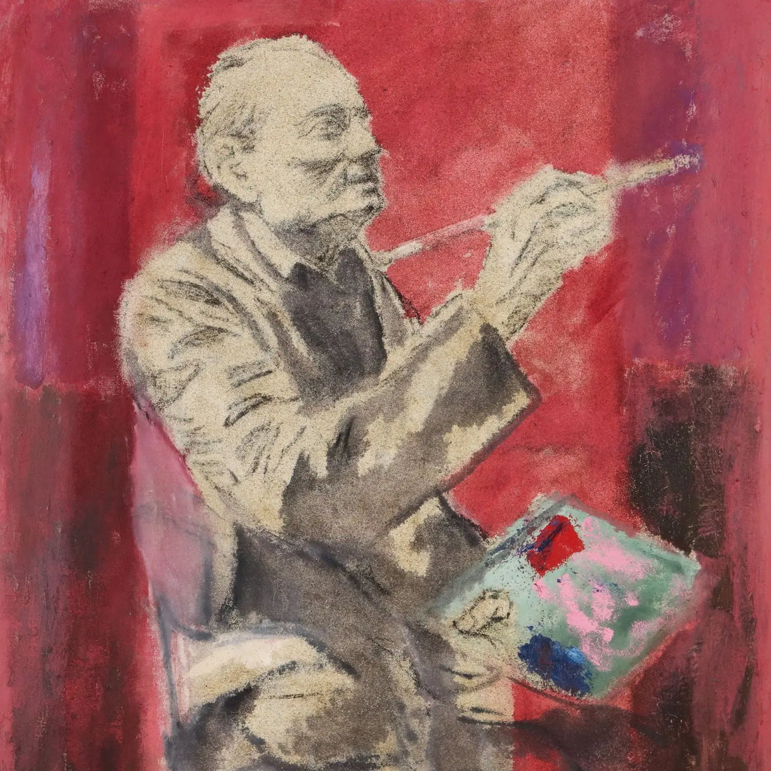 Contemporary Painting Signed Attilio Rossi Oil on Canvas 1987