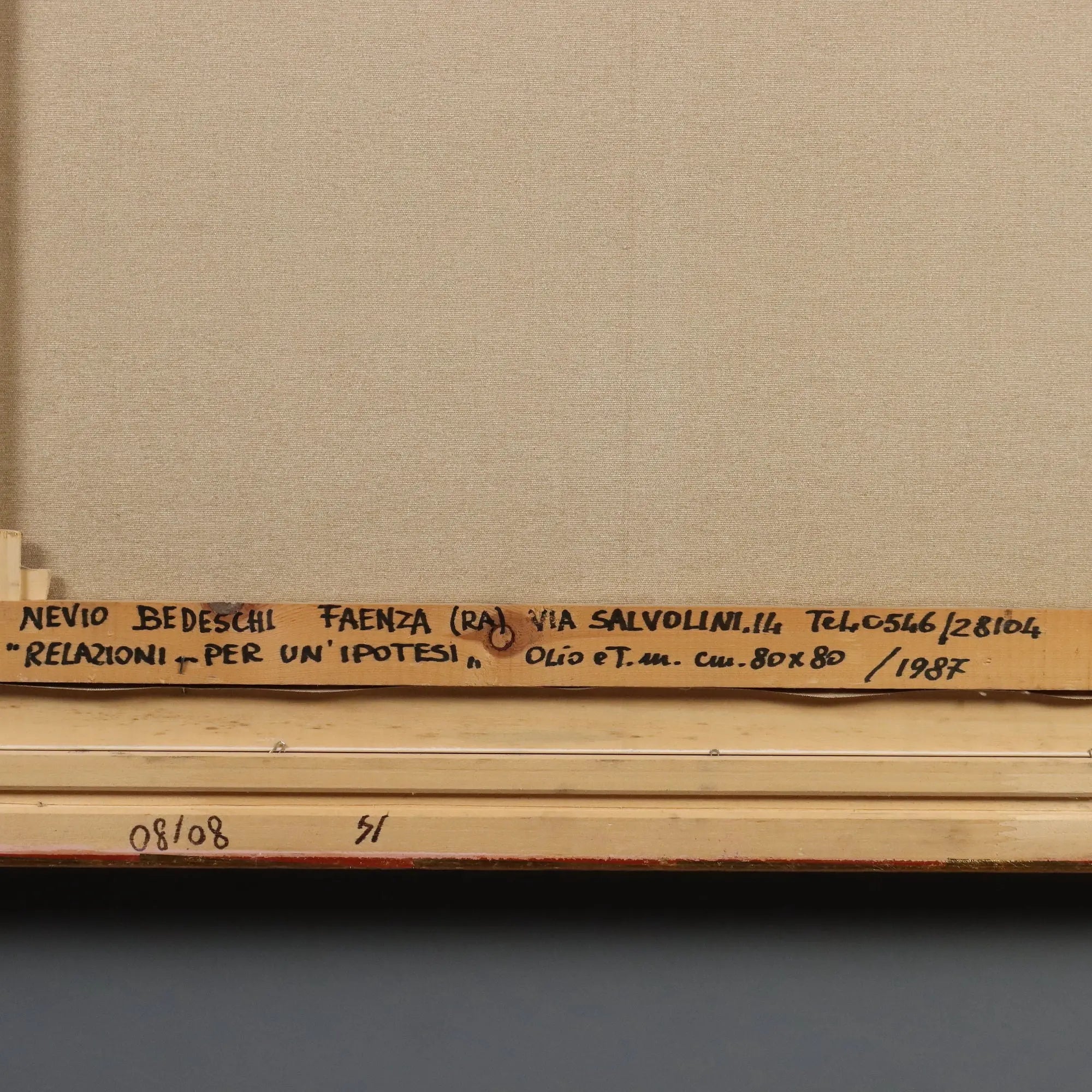 Modern Painting Signed Nevio Bedeschi Relations For a Hypothesis 1987