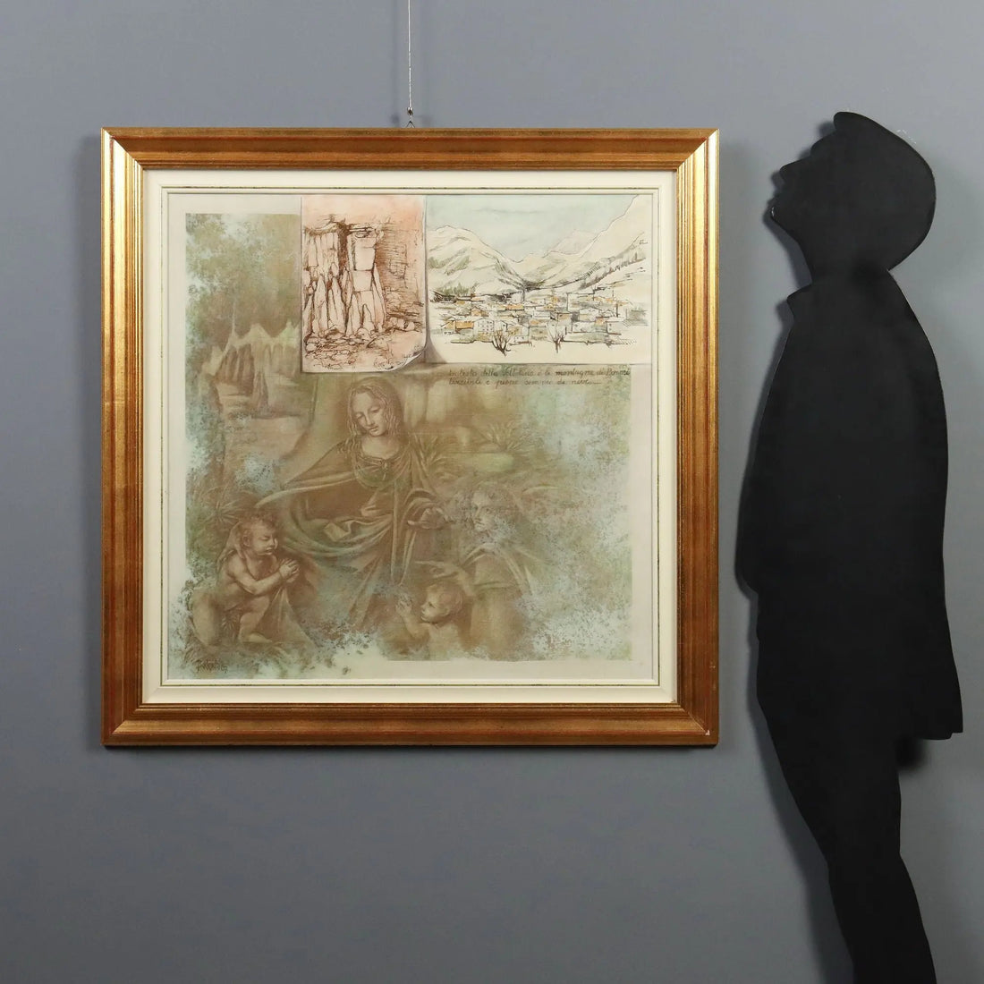 Modern Painting Signed Nevio Bedeschi Relations For a Hypothesis 1987