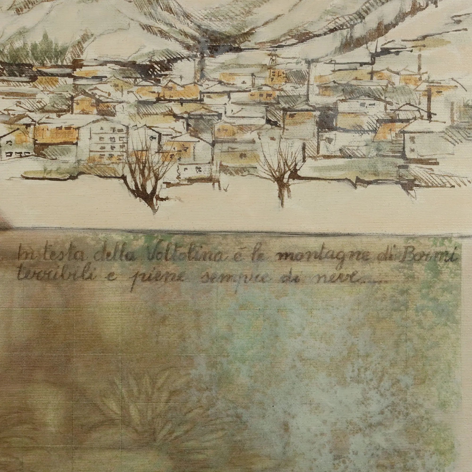 Modern Painting Signed Nevio Bedeschi Relations For a Hypothesis 1987