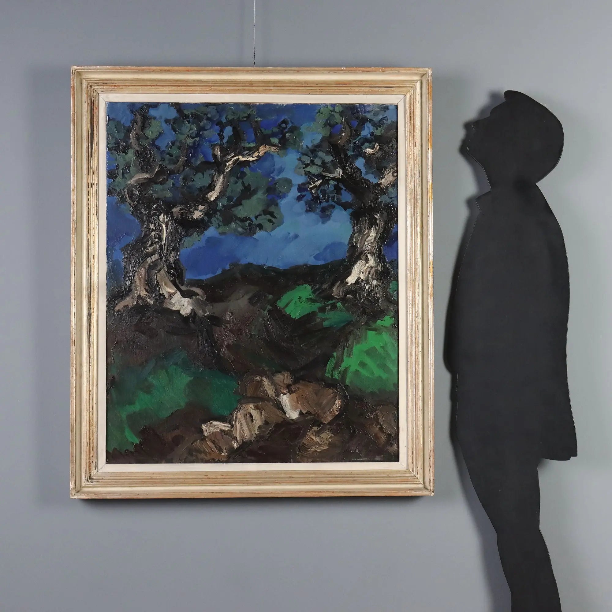Modern Painting Signed Saverio Barbaro The Two Olive Trees 1964