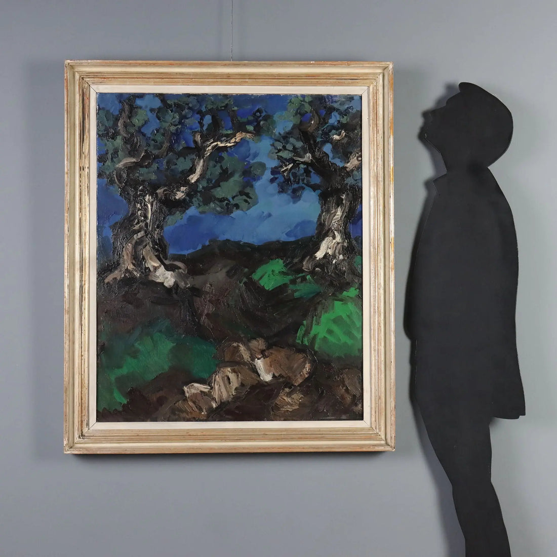 Modern Painting Signed Saverio Barbaro The Two Olive Trees 1964