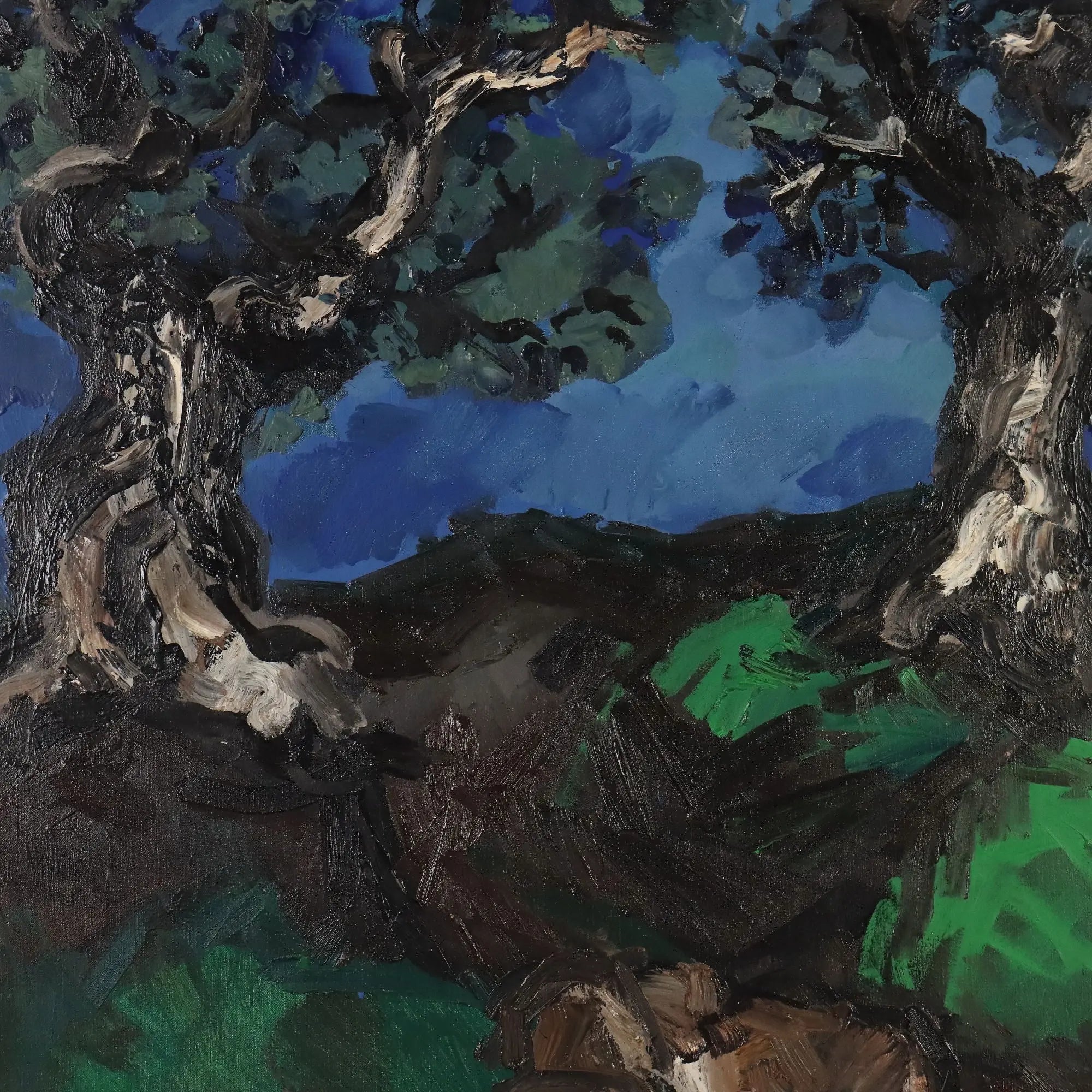 Modern Painting Signed Saverio Barbaro The Two Olive Trees 1964
