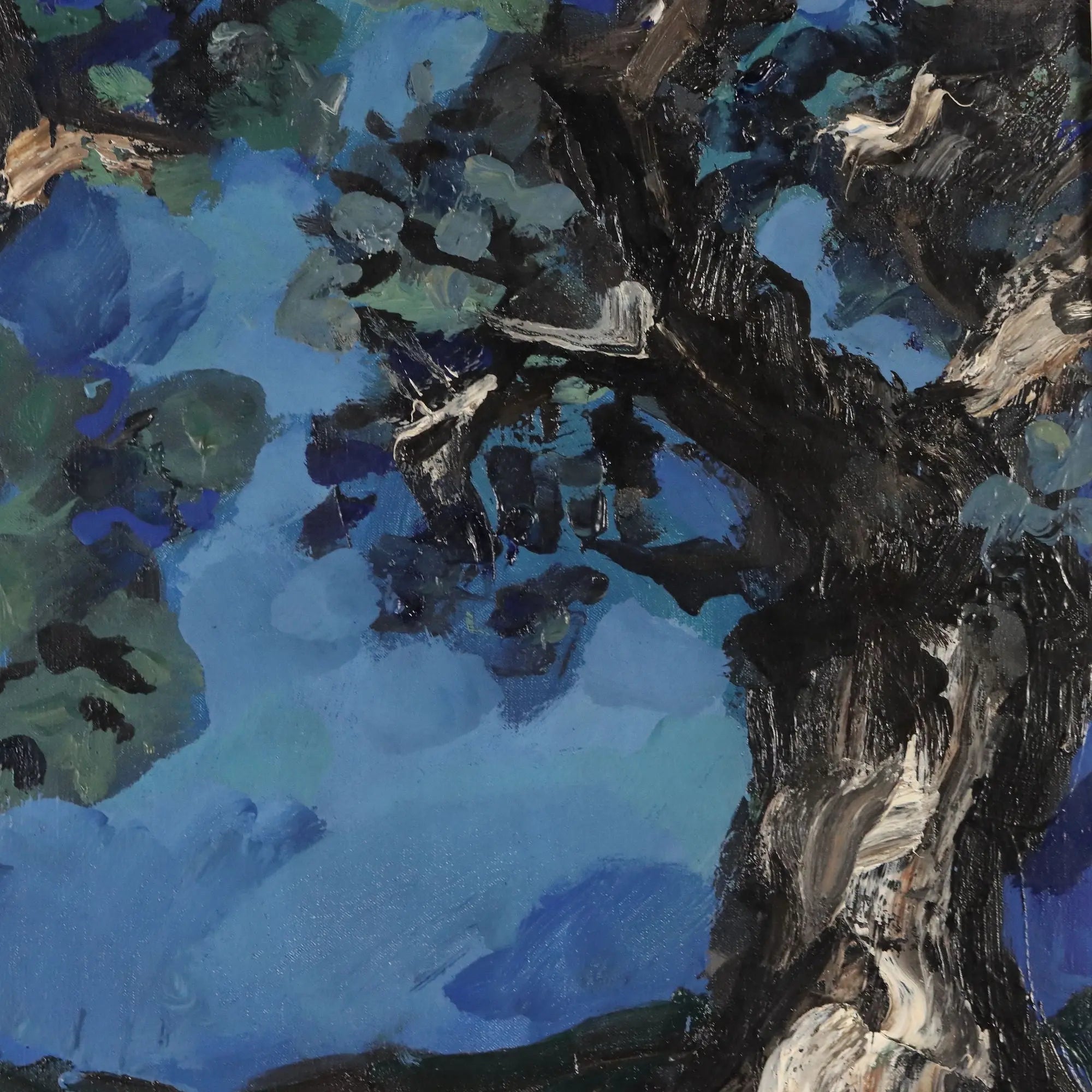 Modern Painting Signed Saverio Barbaro The Two Olive Trees 1964