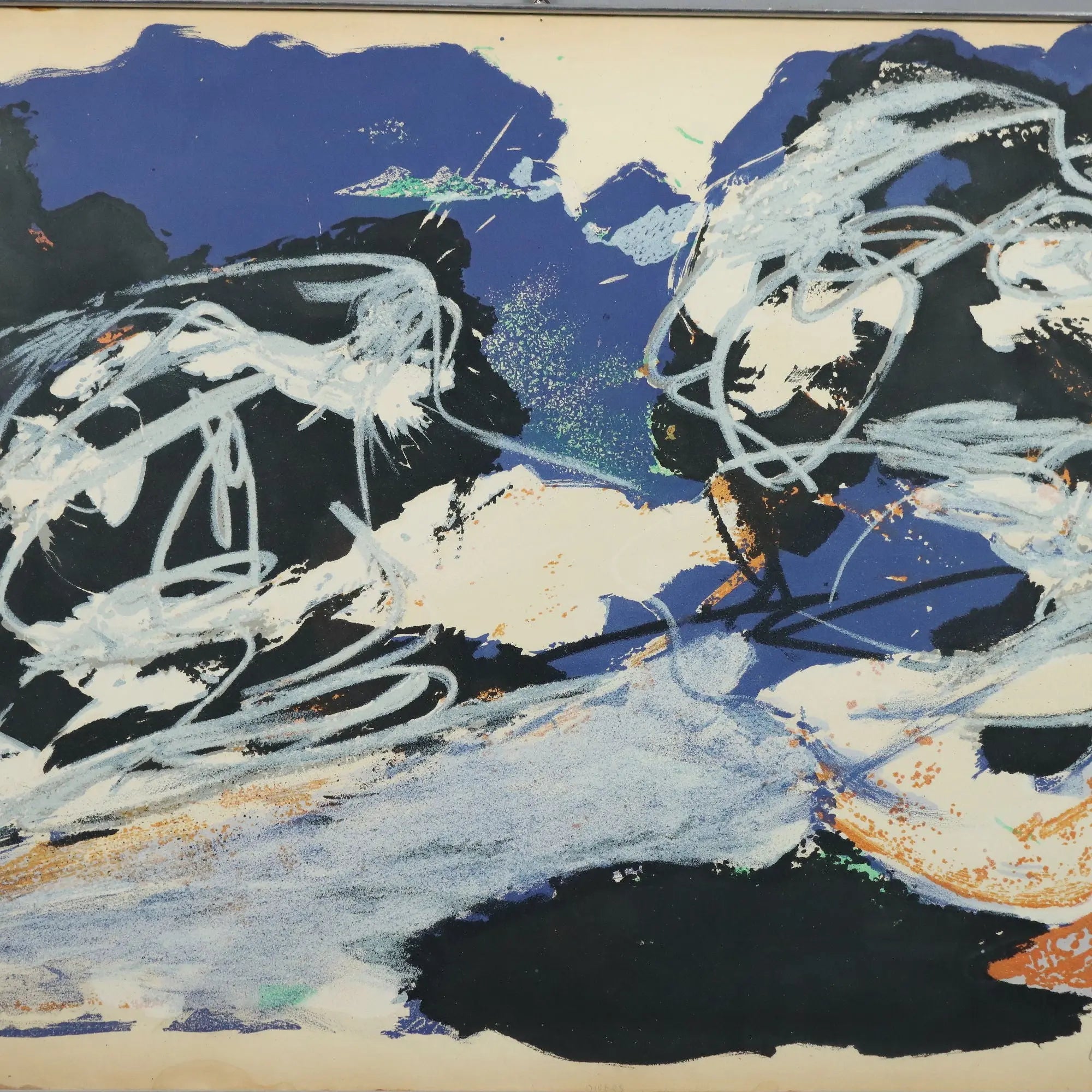 Contemporary Litograph Signed Karel Appel Les Anges Noirs '900