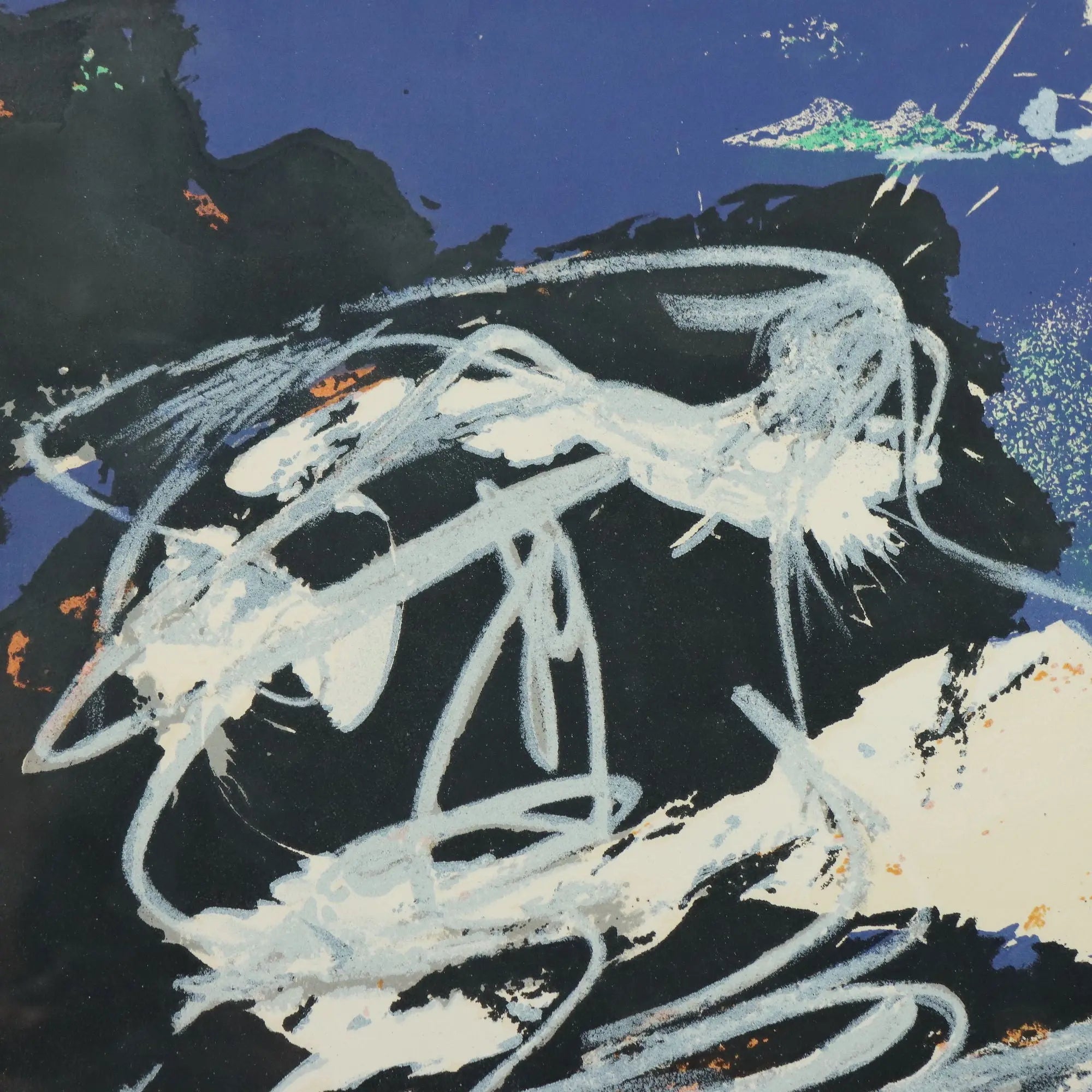 Contemporary Litograph Signed Karel Appel Les Anges Noirs '900