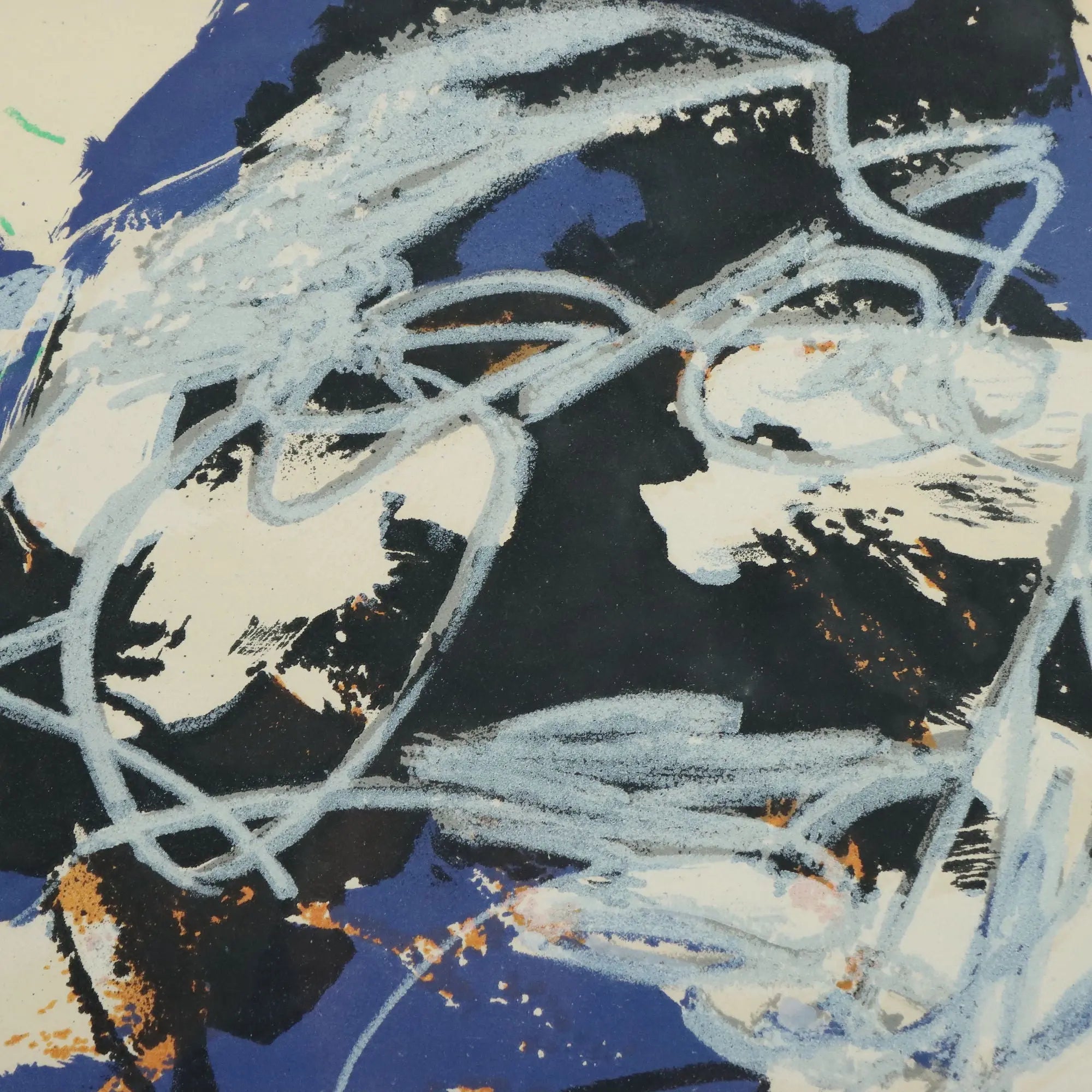 Contemporary Litograph Signed Karel Appel Les Anges Noirs '900