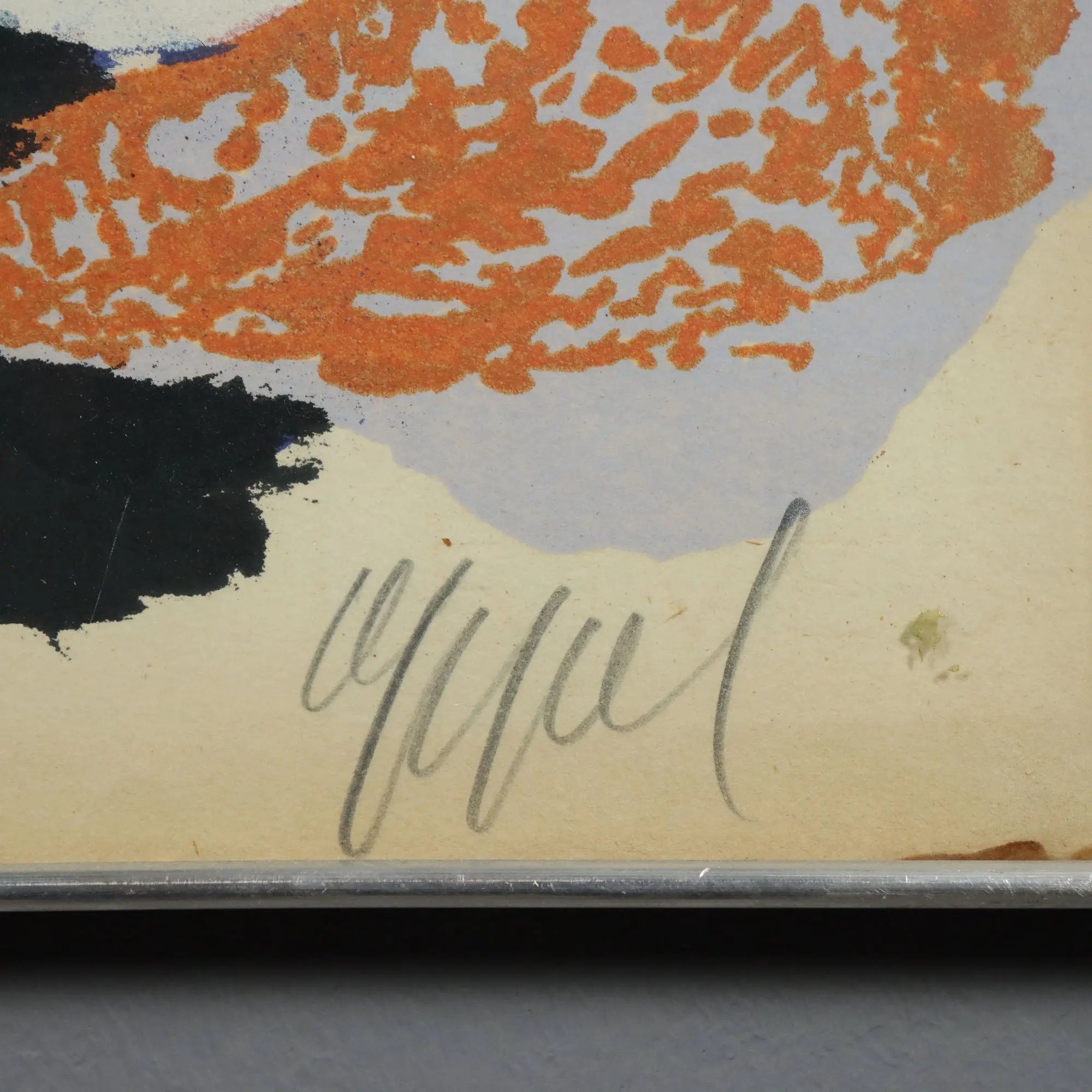 Contemporary Litograph Signed Karel Appel Les Anges Noirs '900