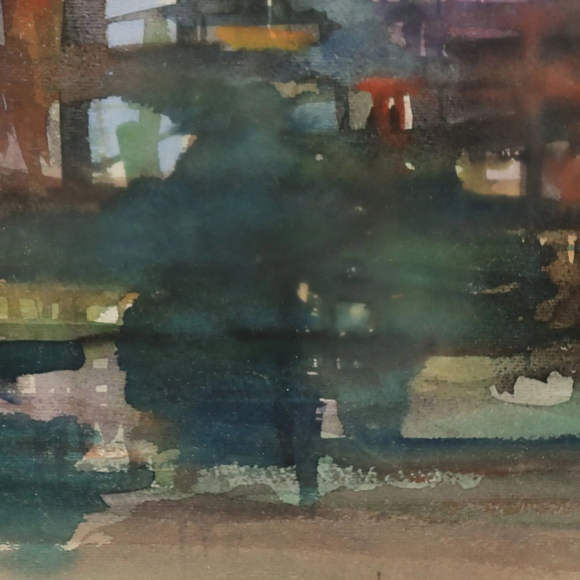 Modern Painting Signed Rino Sernaglia Watercolor on Paper 1965