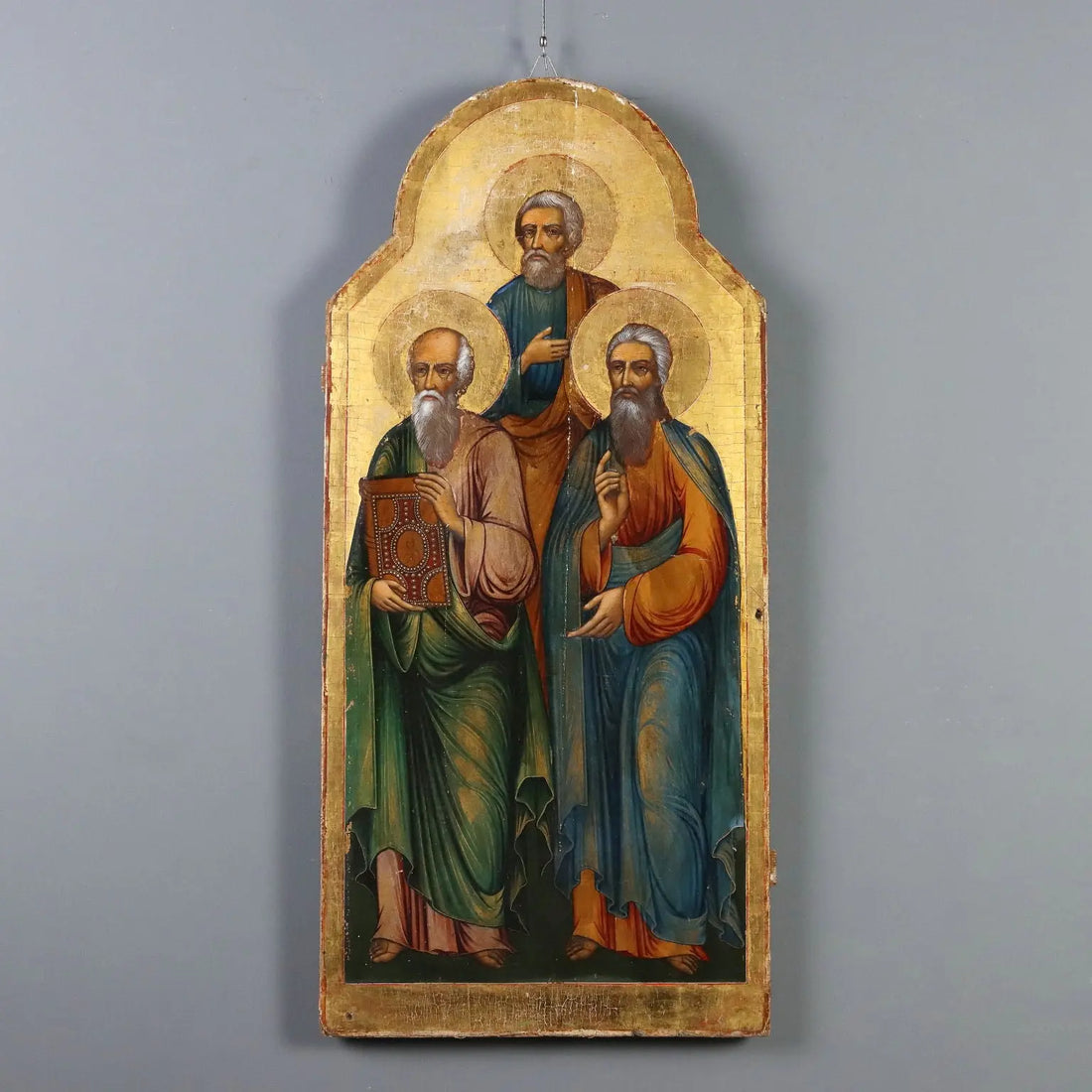 Antique Icon with Religious Subject Tempera on Board XVIII-XIX Century