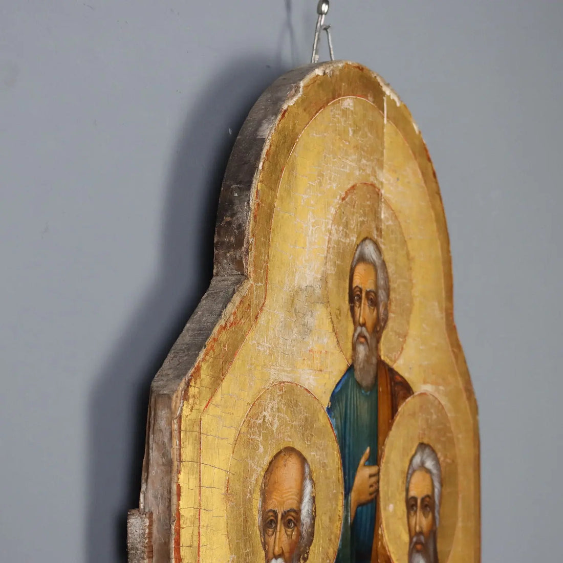 Antique Icon with Religious Subject Tempera on Board XVIII-XIX Century