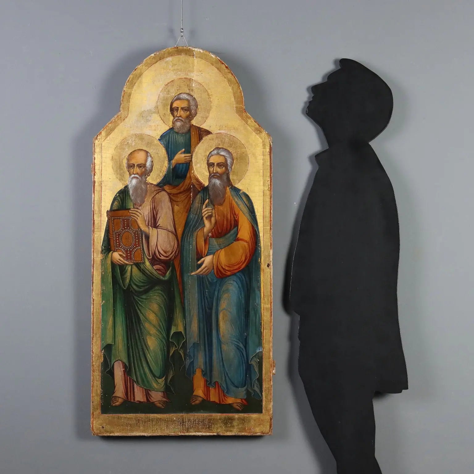 Antique Icon with Religious Subject Tempera on Board XVIII-XIX Century