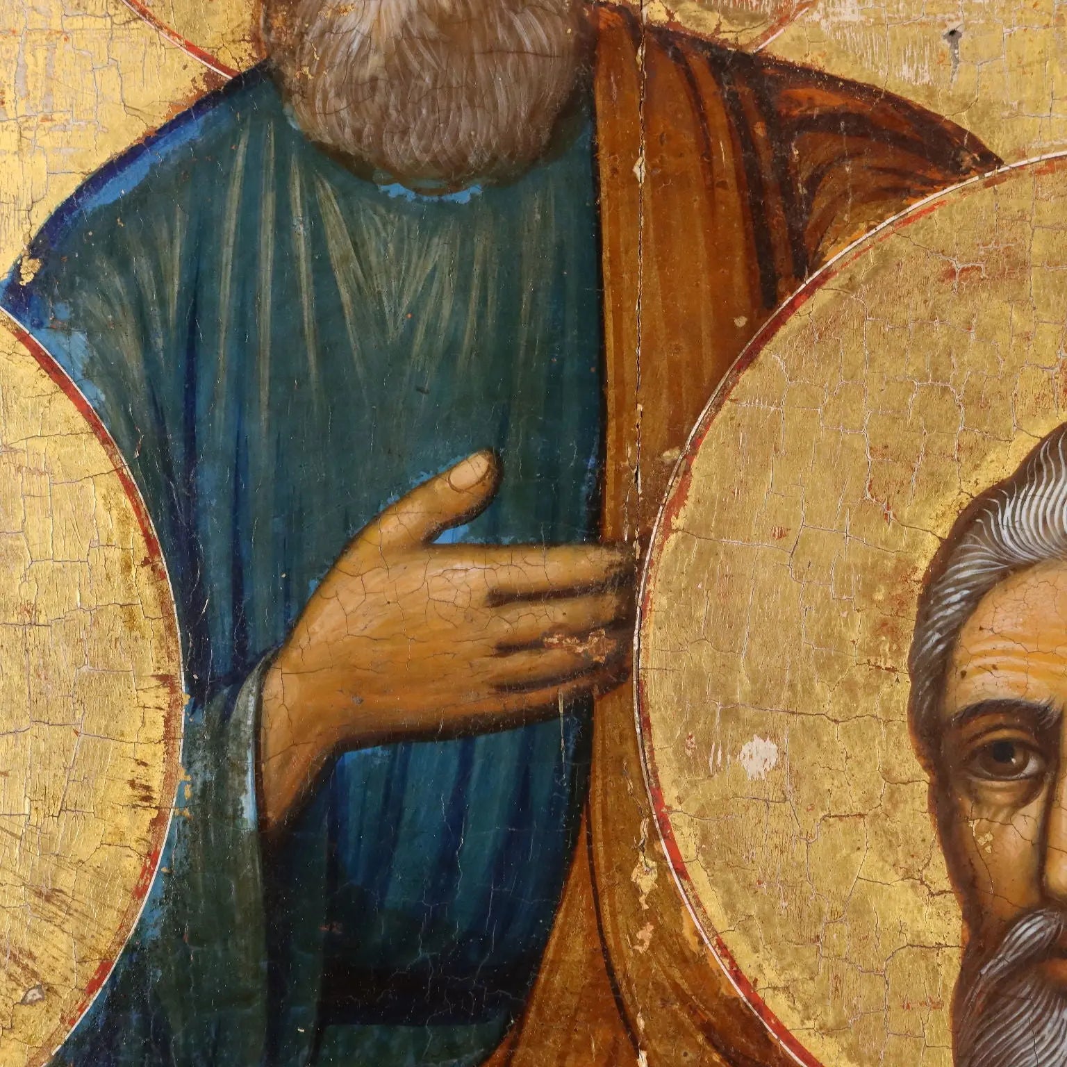 Antique Icon with Religious Subject Tempera on Board XVIII-XIX Century