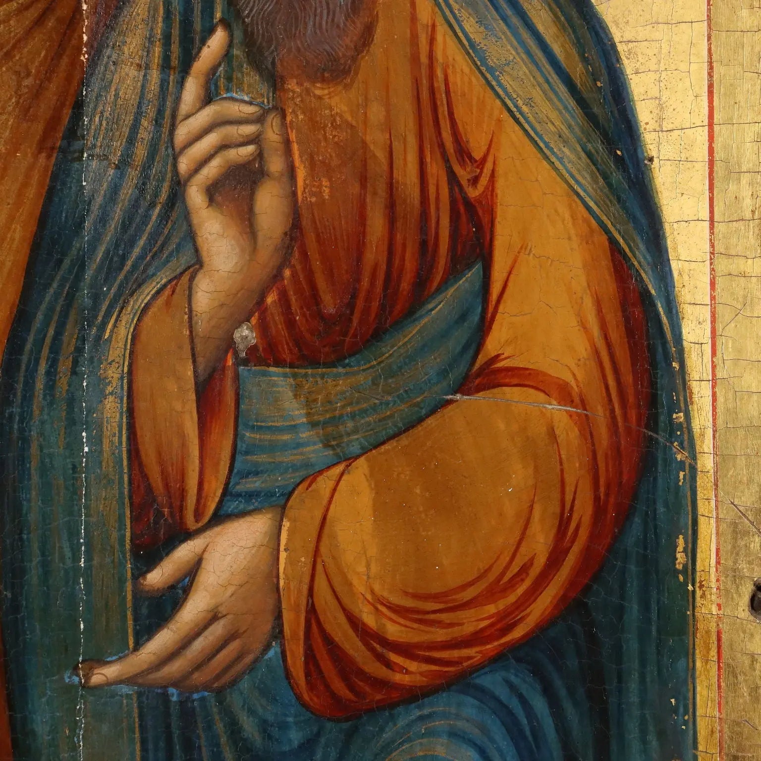 Antique Icon with Religious Subject Tempera on Board XVIII-XIX Century
