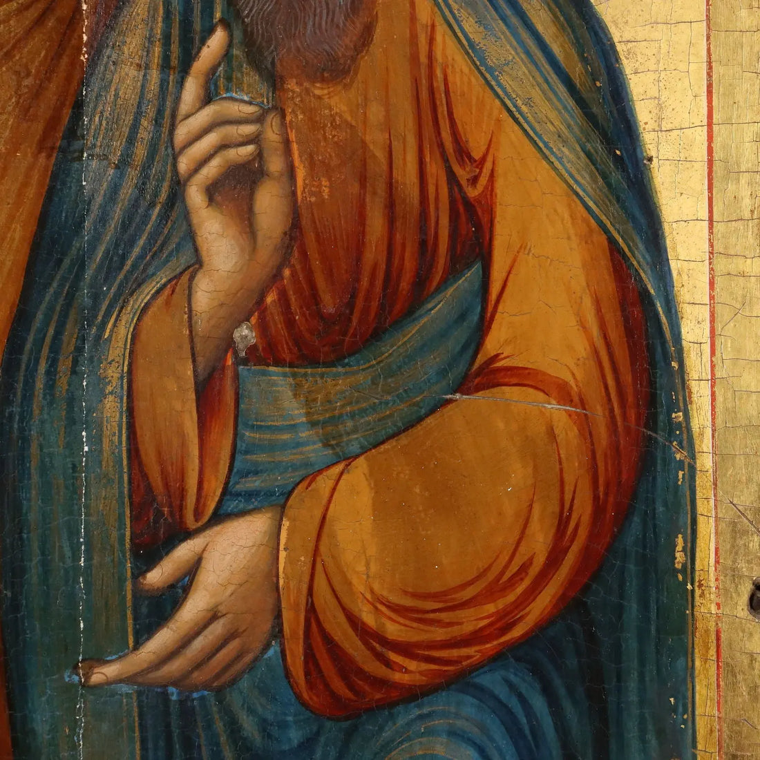 Antique Icon with Religious Subject Tempera on Board XVIII-XIX Century