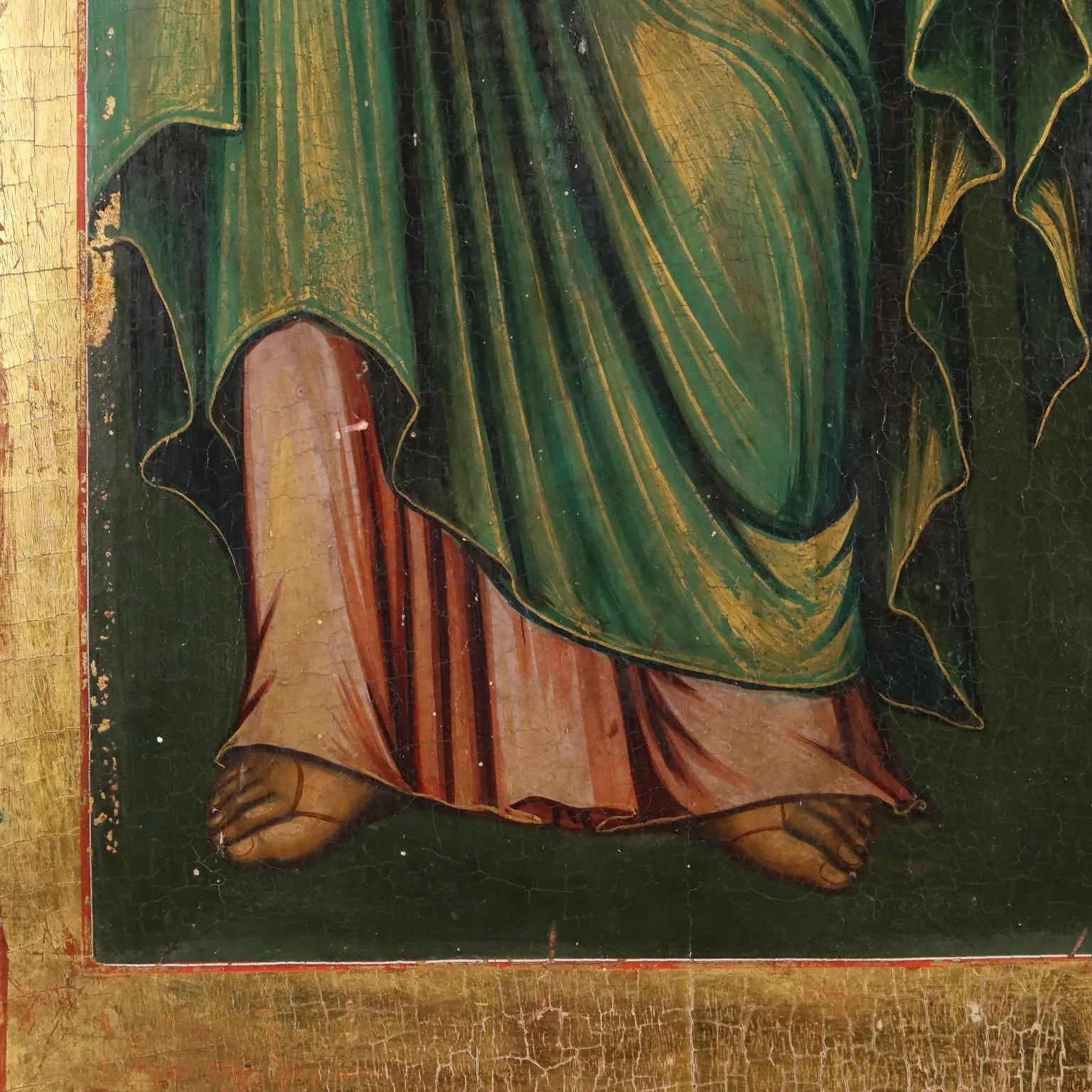 Antique Icon with Religious Subject Tempera on Board XVIII-XIX Century