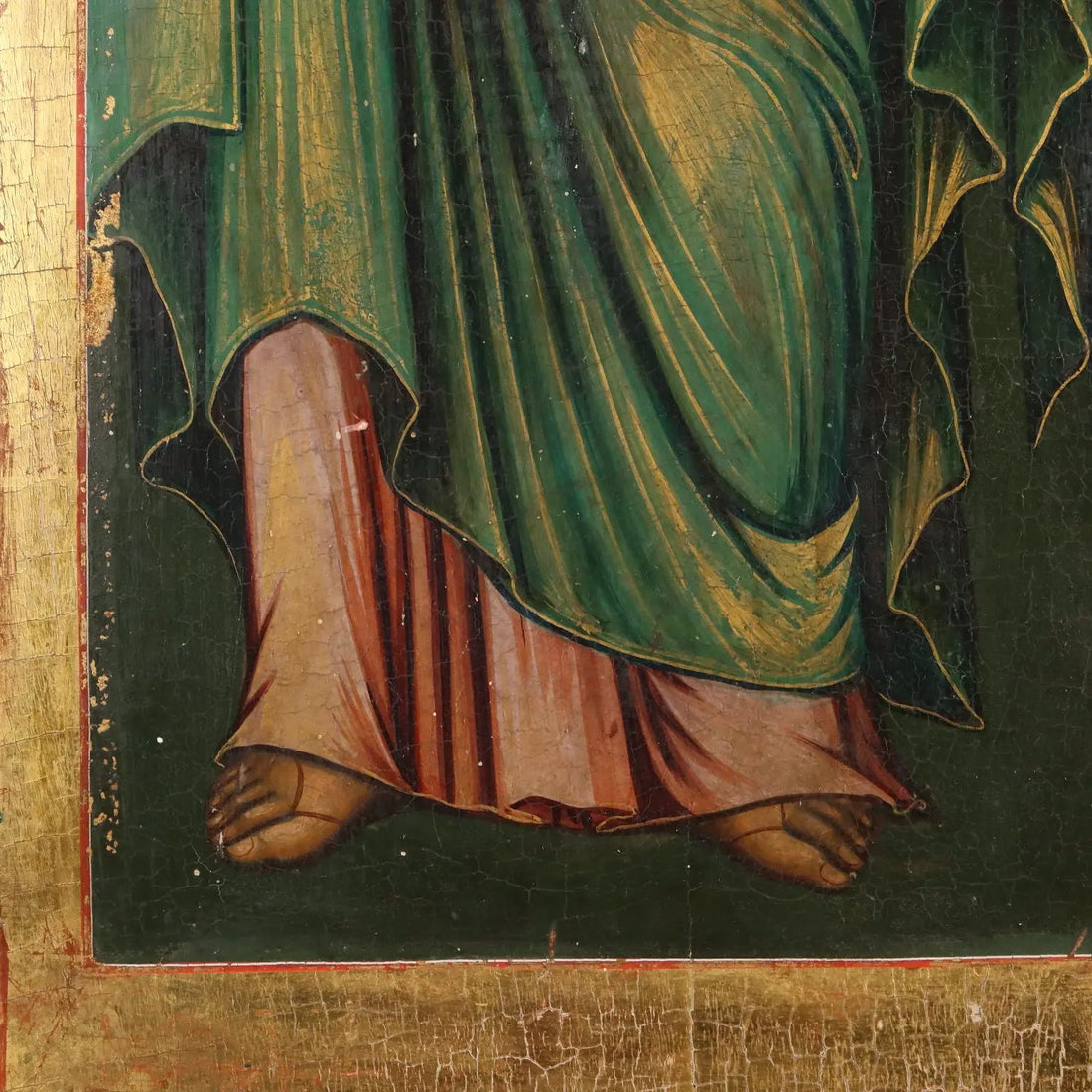 Antique Icon with Religious Subject Tempera on Board XVIII-XIX Century