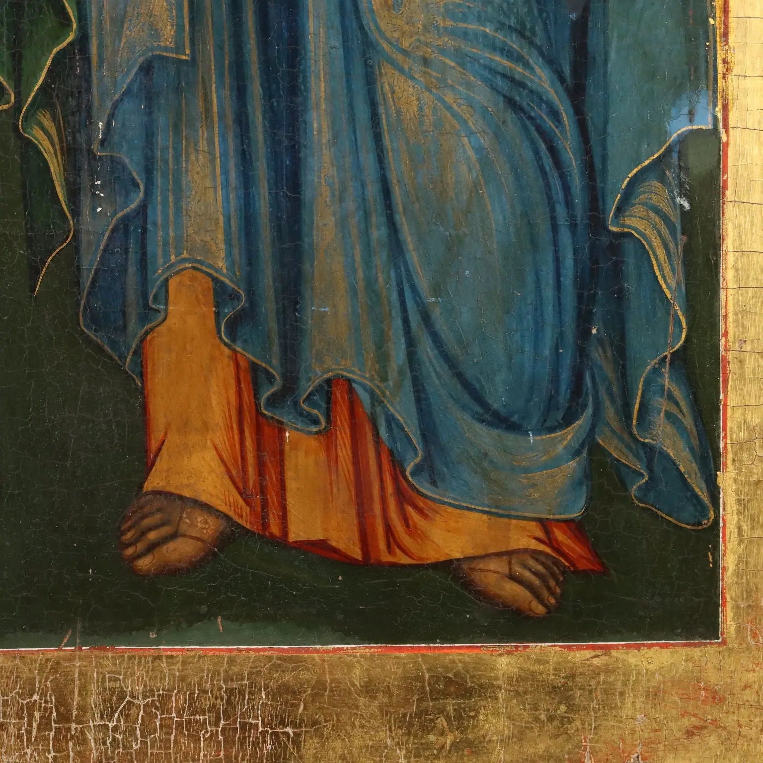 Antique Icon with Religious Subject Tempera on Board XVIII-XIX Century