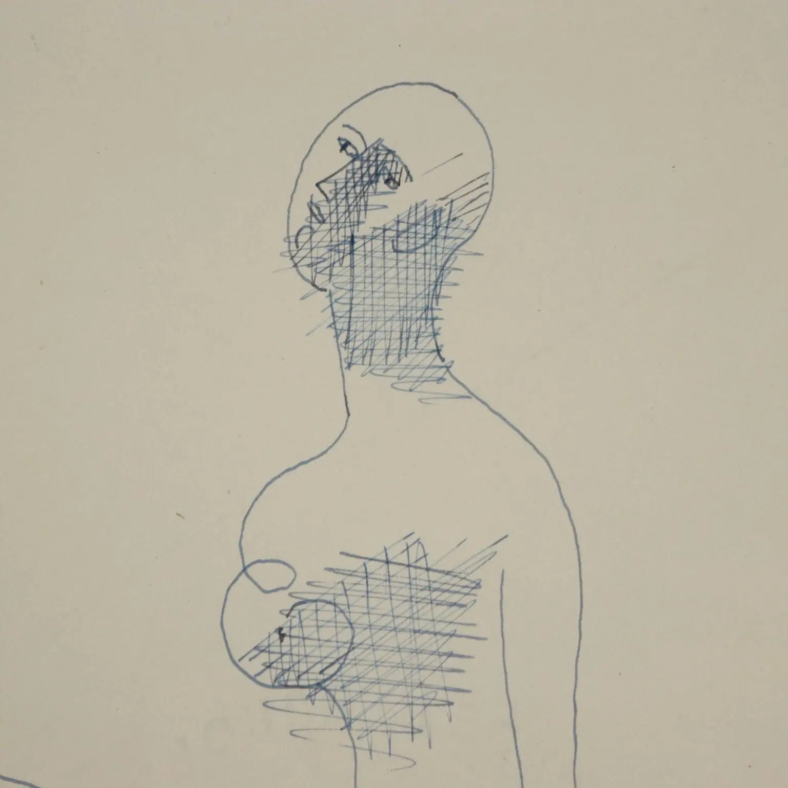 Pen Drawing by Mario Tozzi Figure in Rest 1969 with Authentication Fra - Figure in Rest 1969 | Art | 20th Century