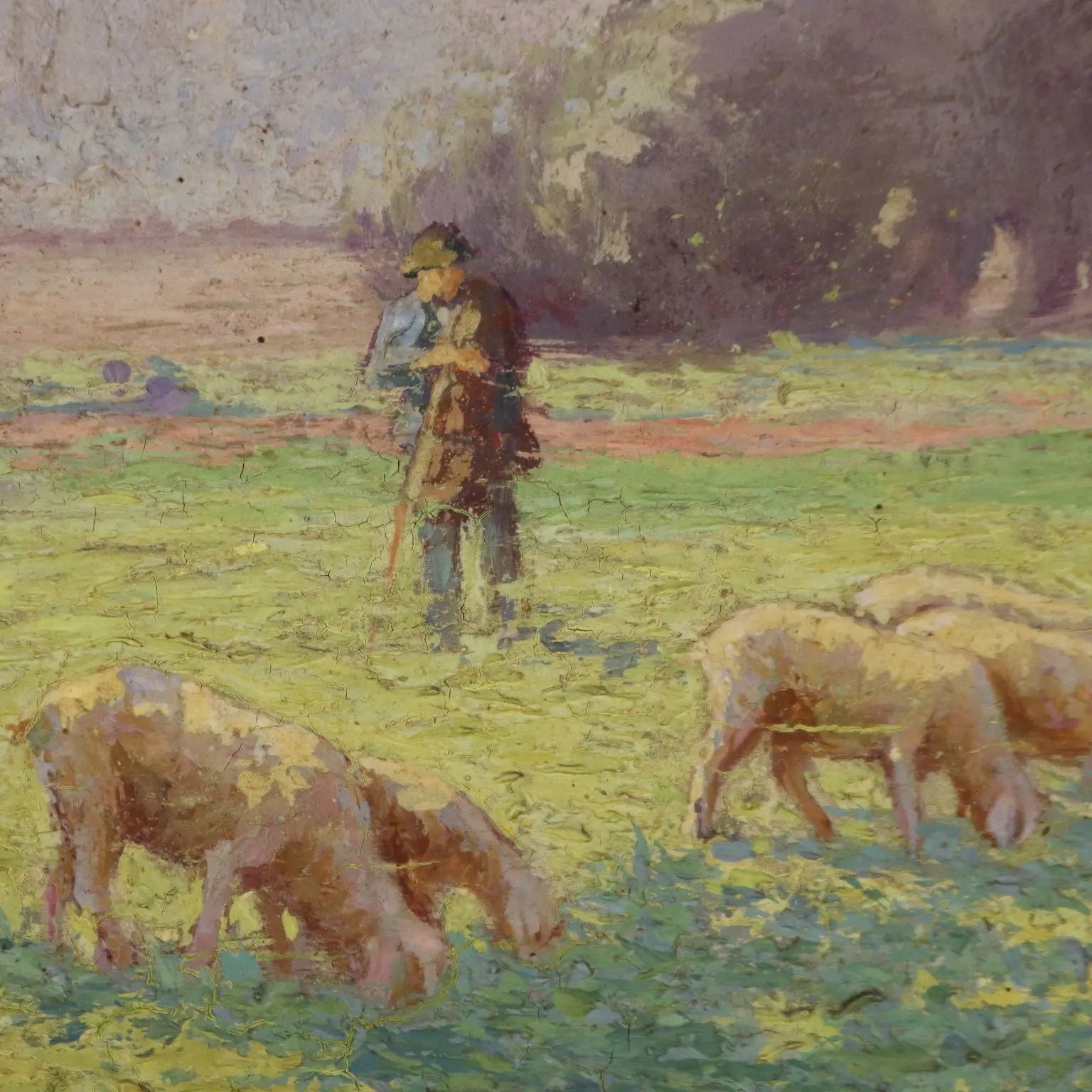 Antique Painting Signed R.lo Pellegrini Oil on Hardboard XX Century | Art | 20th Century