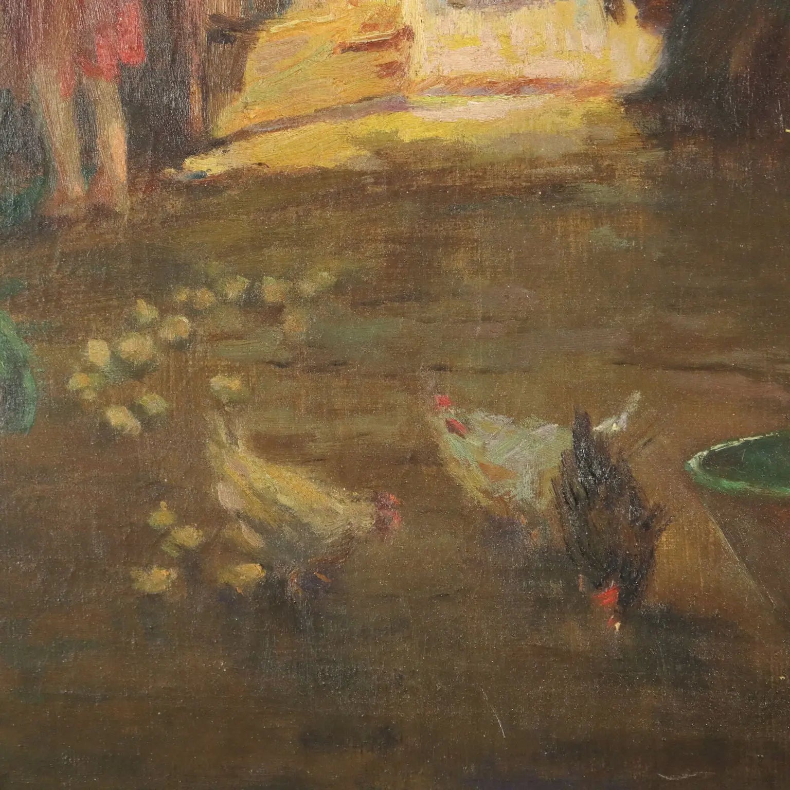 G. Solenghi Antique Painting Interior with Figures Oil on Canvas 1917 - Interior with Figures and Animals, 1917 | Art | 20th Century