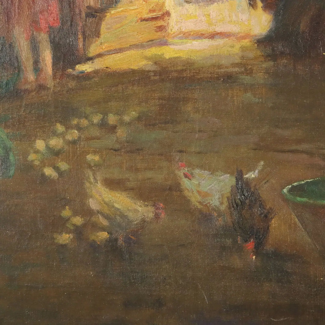 G. Solenghi Antique Painting Interior with Figures Oil on Canvas 1917 - Interior with Figures and Animals, 1917 | Art | 20th Century