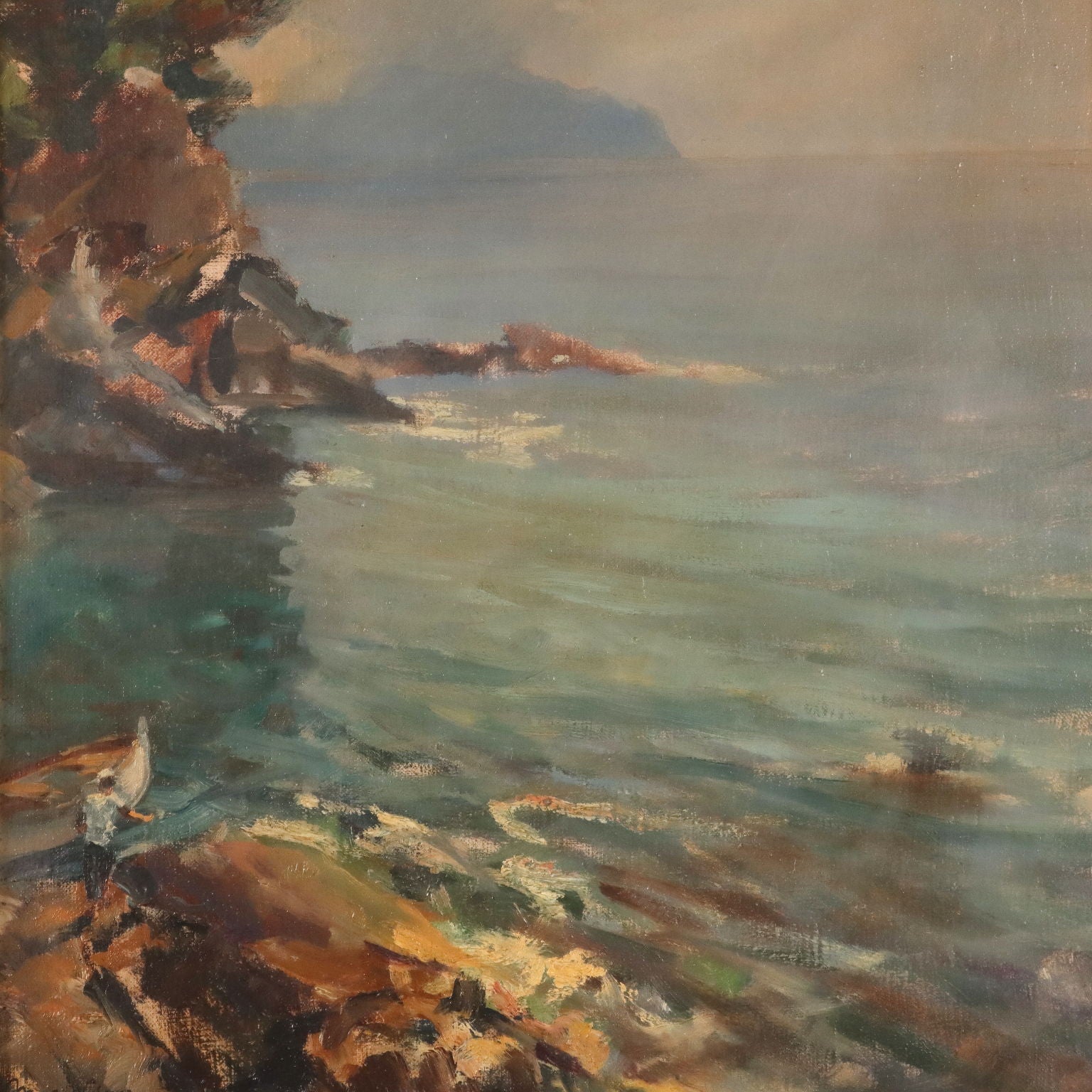 Sant'Ilario Modern Painting Signed Mario Guerzoni 1945 - Sant'Ilario 1945 | Art  20th Century