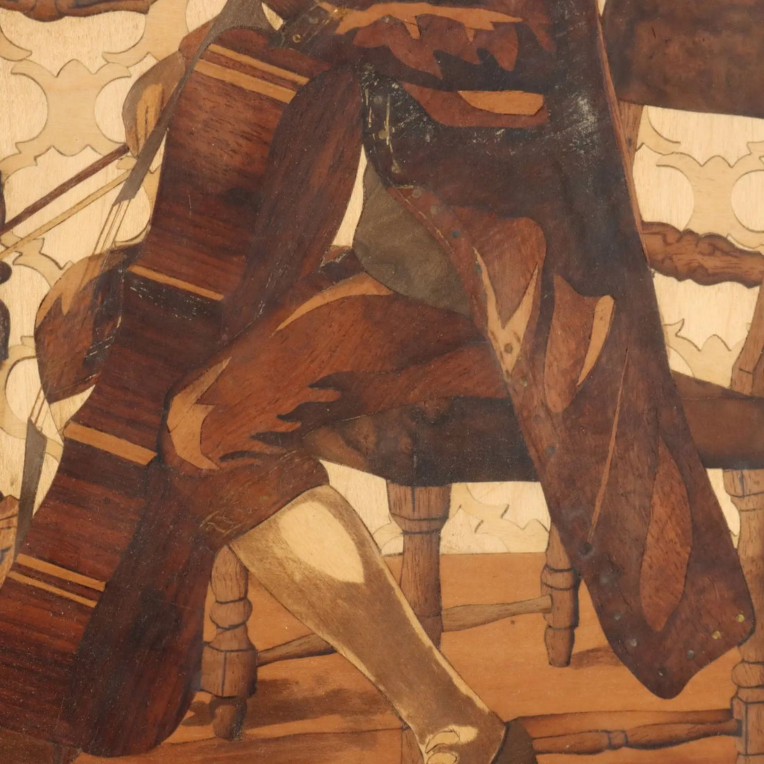 The Cellist Inlay Painting Signed Francesco Ferrario Italy 1930 ca. | Art | 20th Century