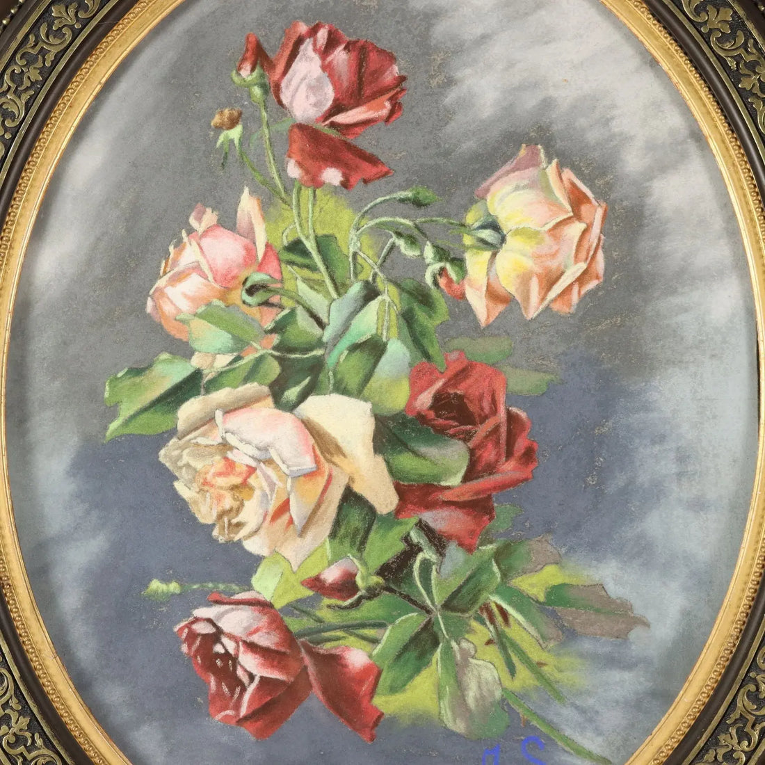 Modern Painting Flower Subject Mixed Technique on Paper XX Century | Art | 20th Century