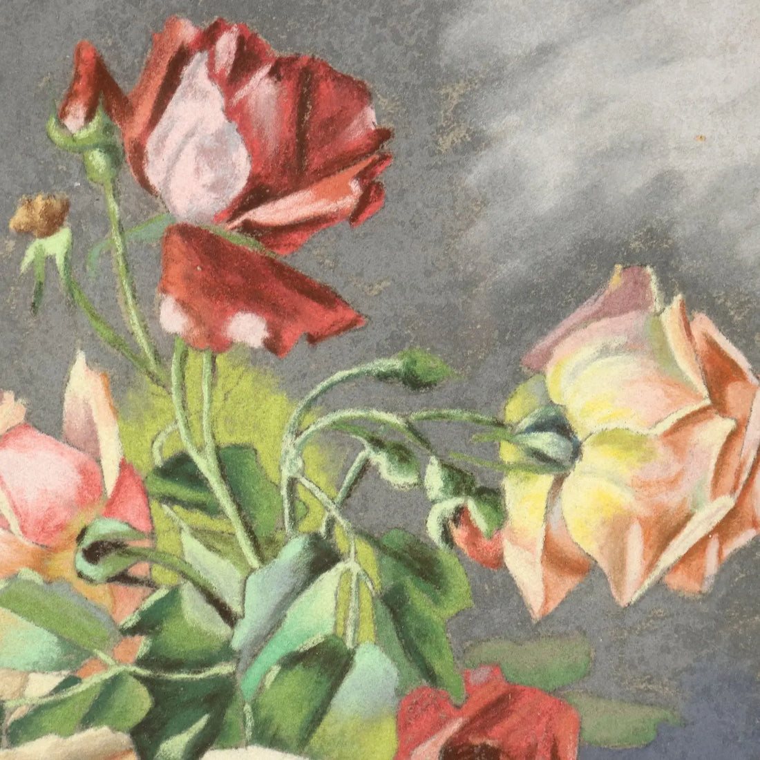 Modern Painting Flower Subject Mixed Technique on Paper XX Century | Art | 20th Century