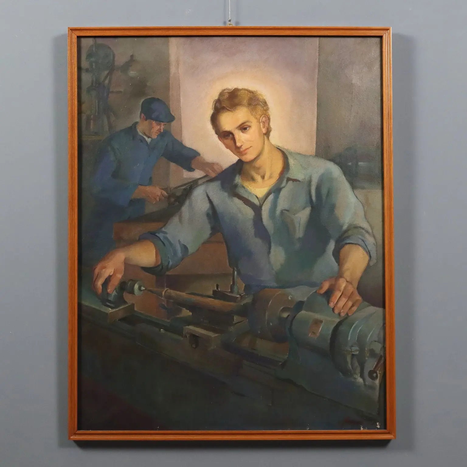 Modern Painting Signed Mario Venzo Oil on Canvas Italy 1950 - Christ the Worker ca. 1950 | Art | 20th Century