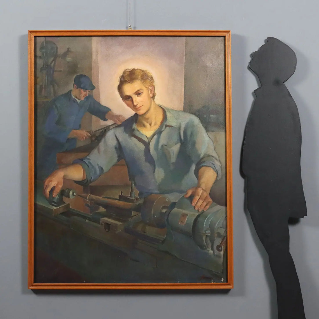 Modern Painting Signed Mario Venzo Oil on Canvas Italy 1950 - Christ the Worker ca. 1950 | Art | 20th Century