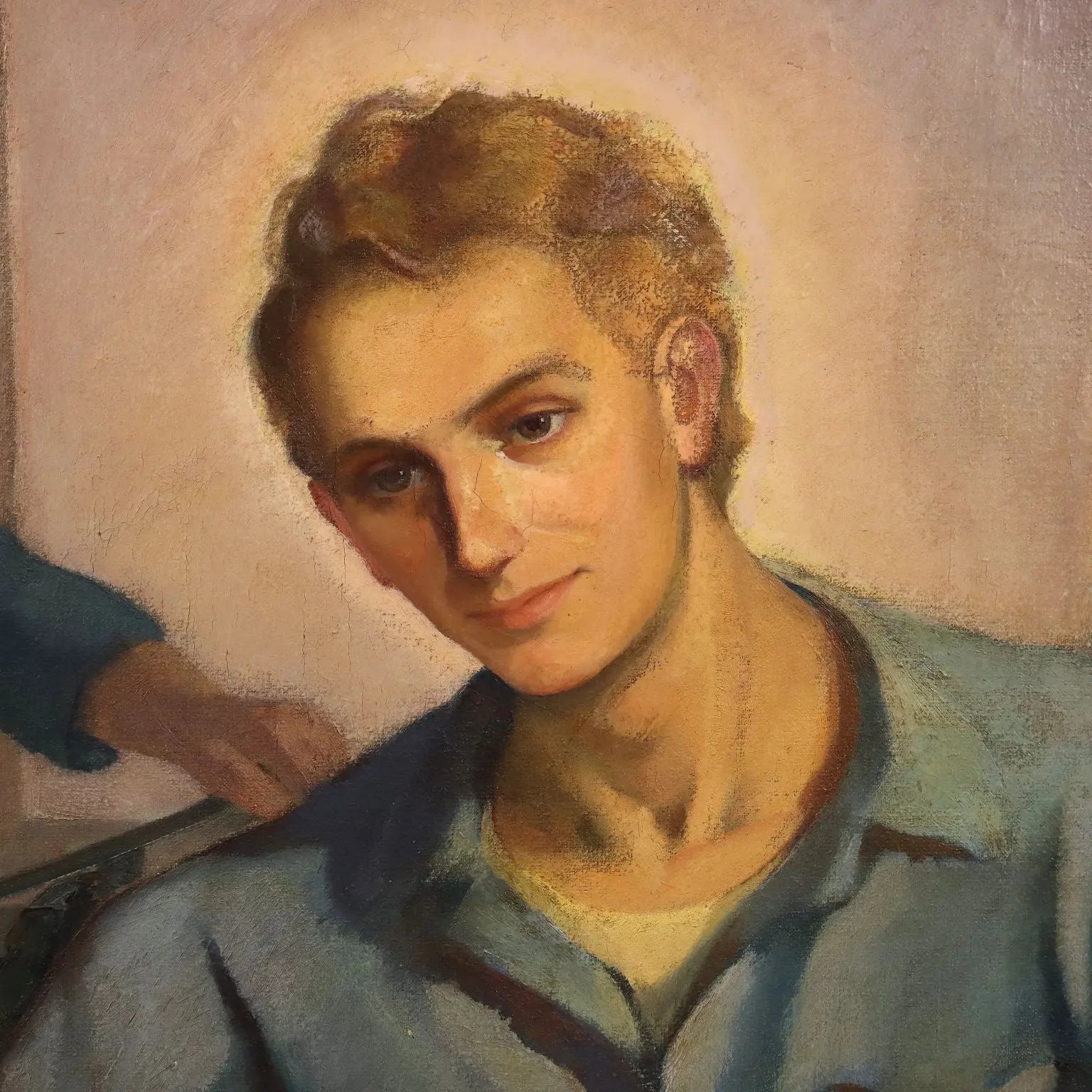 Modern Painting Signed Mario Venzo Oil on Canvas Italy 1950 - Christ the Worker ca. 1950 | Art | 20th Century