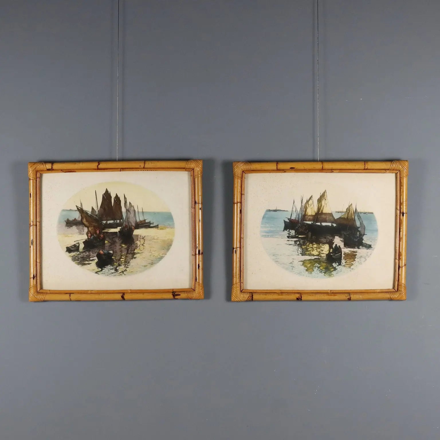 Modern Litographs Signed Georges Pierre Guinegault XX Century - Fishing Boats | Art | 20th Century