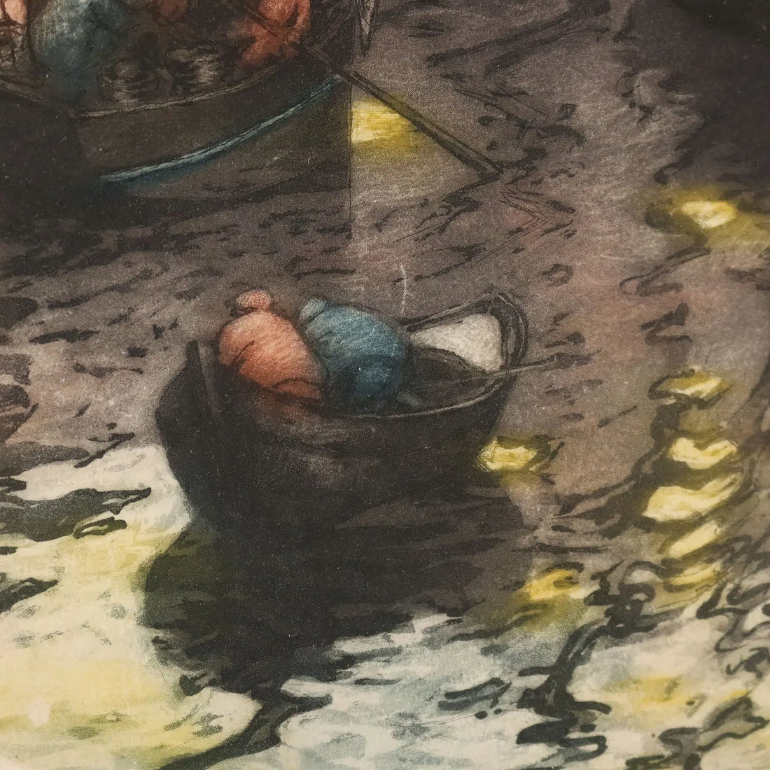Modern Litographs Signed Georges Pierre Guinegault XX Century - Fishing Boats | Art | 20th Century