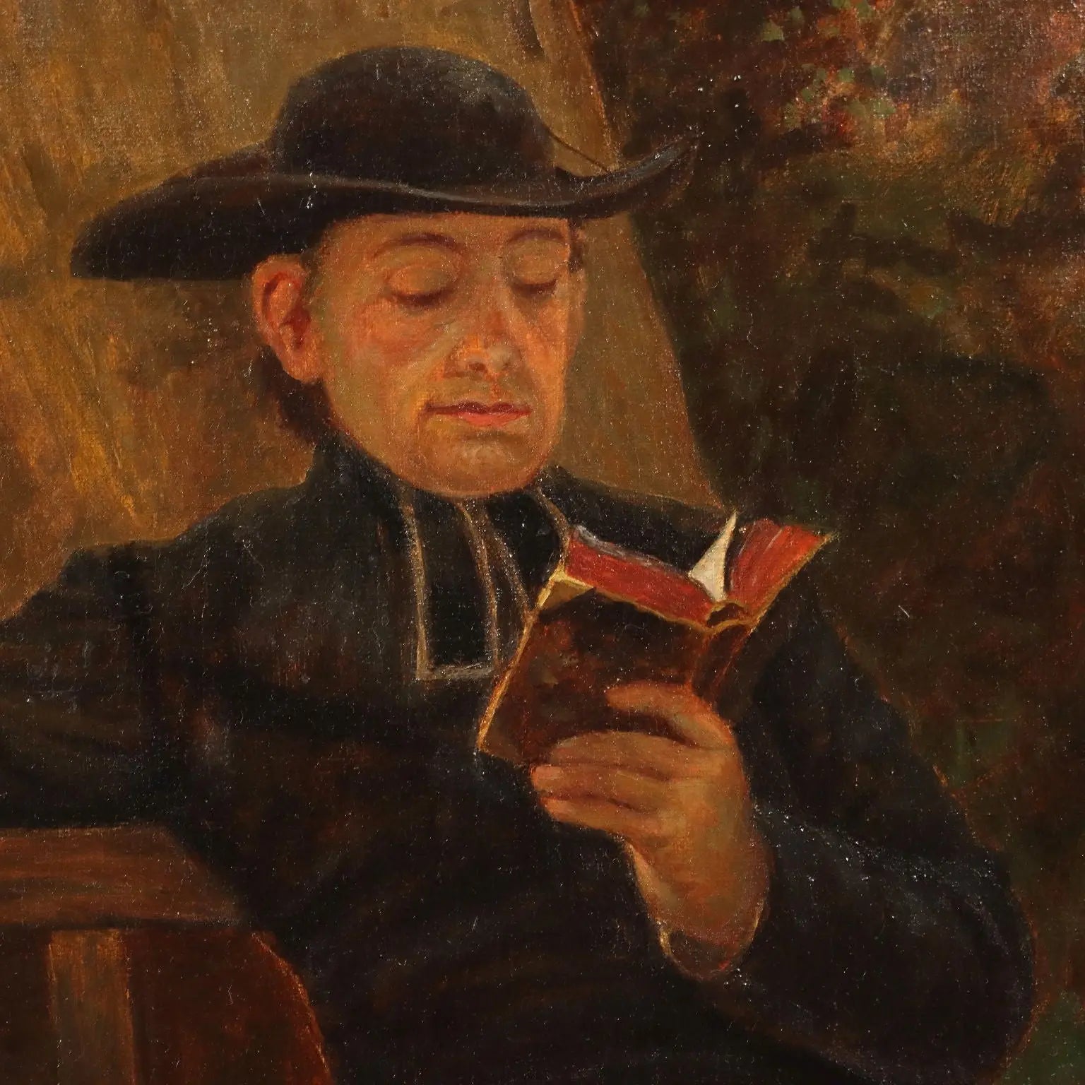 Antique Painting Copy from Benjamin Vautier Oil on Canvas XIX Century - The Involuntary Confession | Art | 20th Century