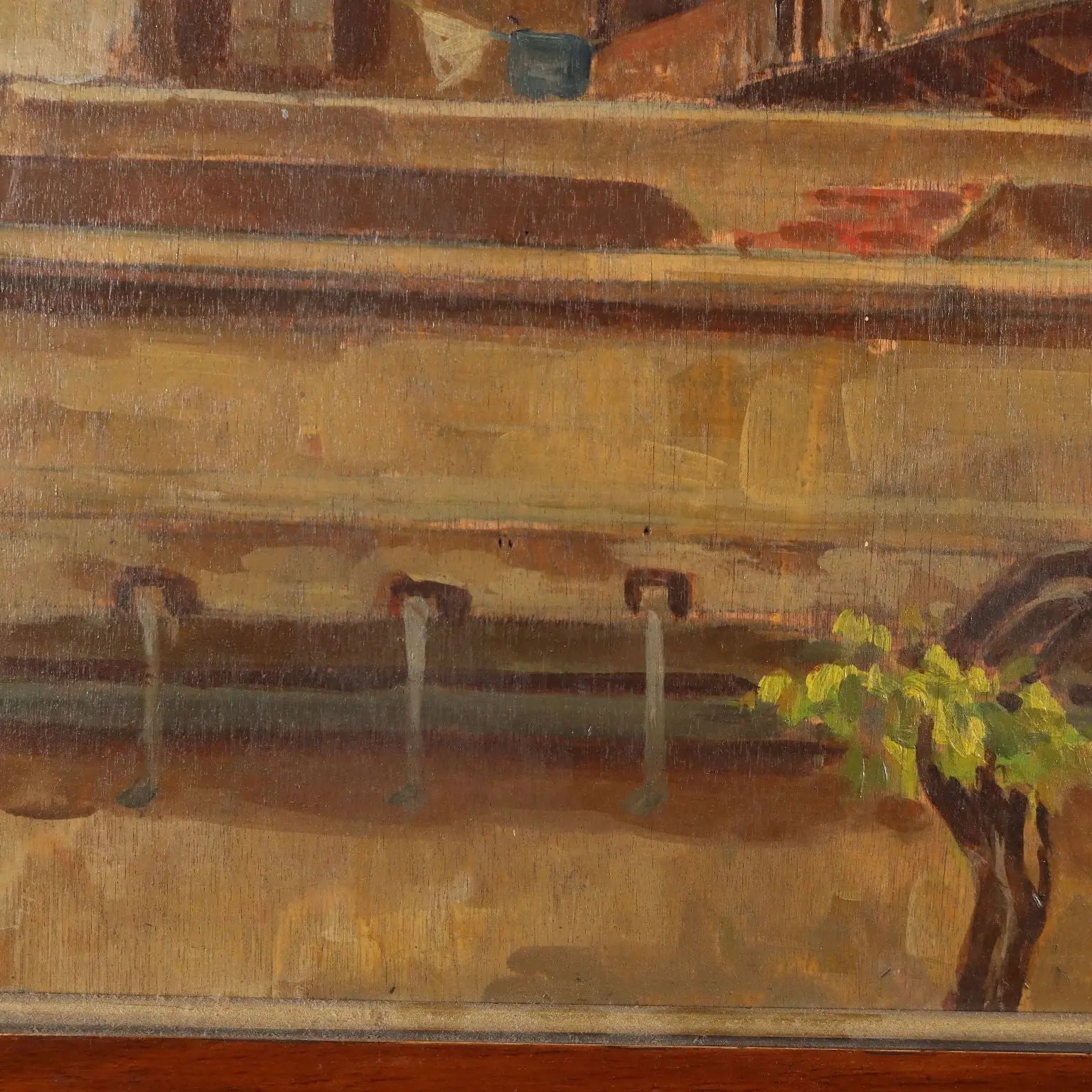 Antique Painting Signed Giuseppe Viviani Glimpse of Milan XX Century - Glimpses of Milan | Art | 20th Century