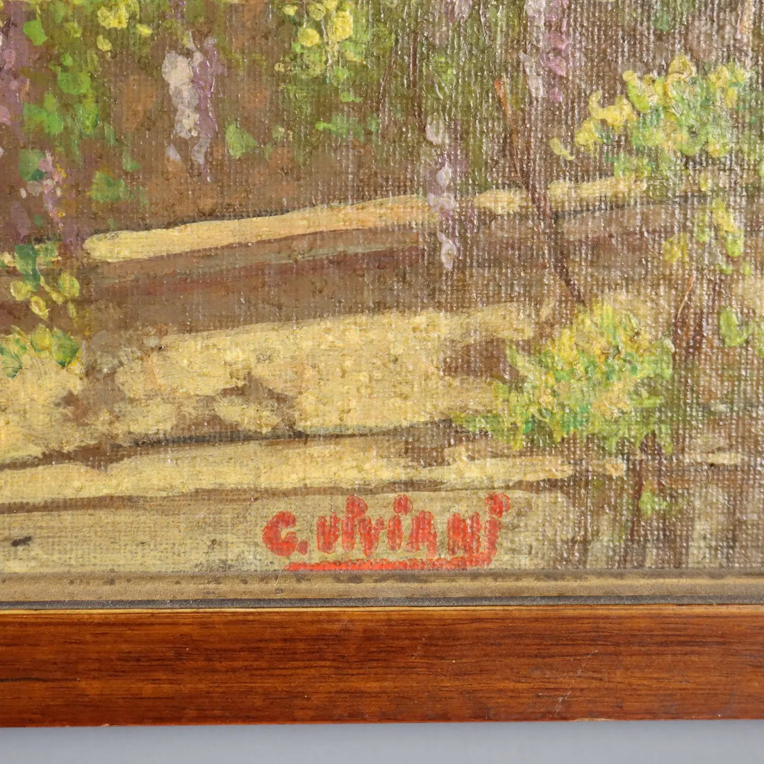 Antique Painting Signed Giuseppe Viviani Glimpse of Milan XX Century - Glimpses of Milan | Art | 20th Century